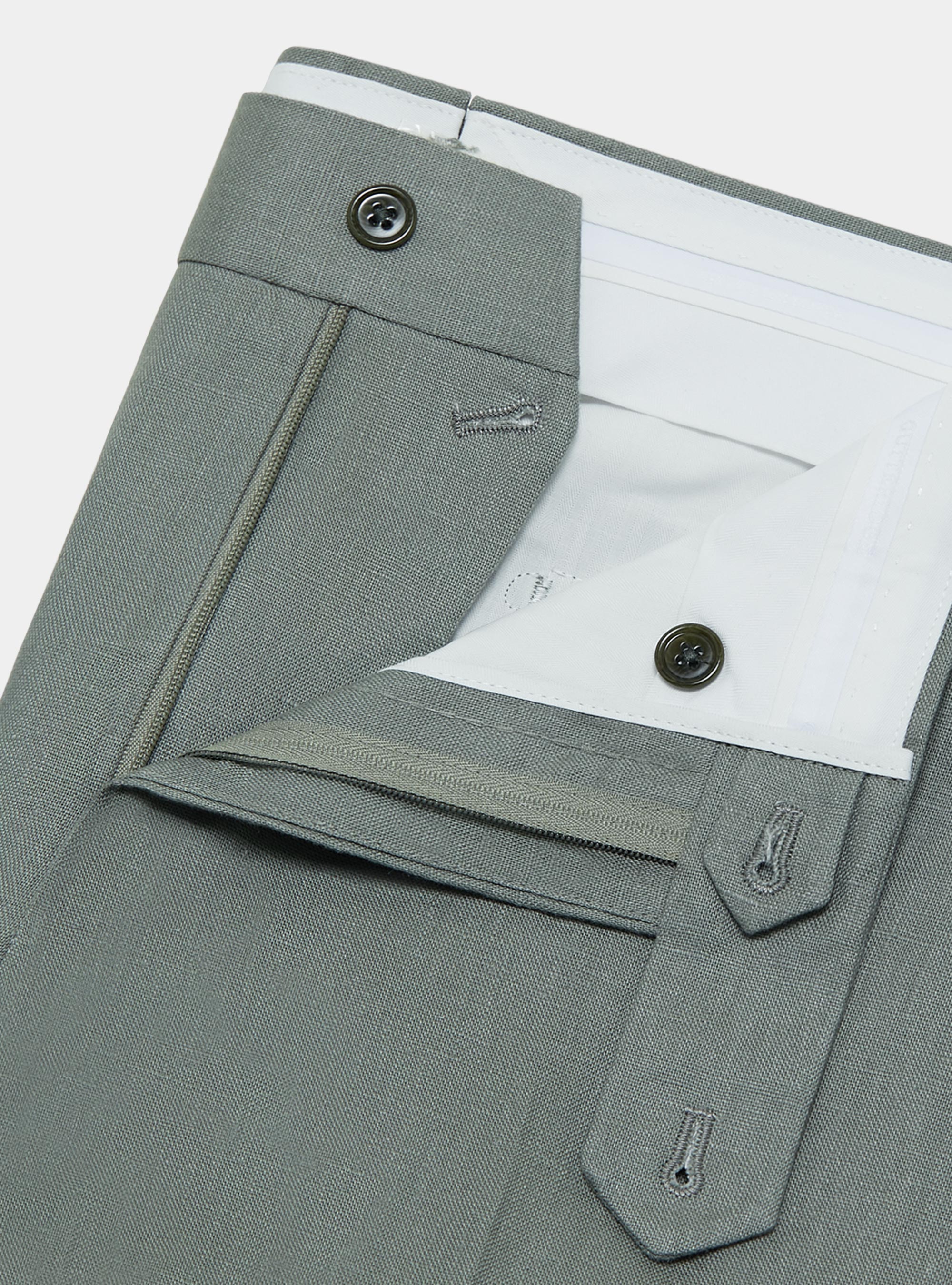 Pure linen trousers, SALVIA 0602C