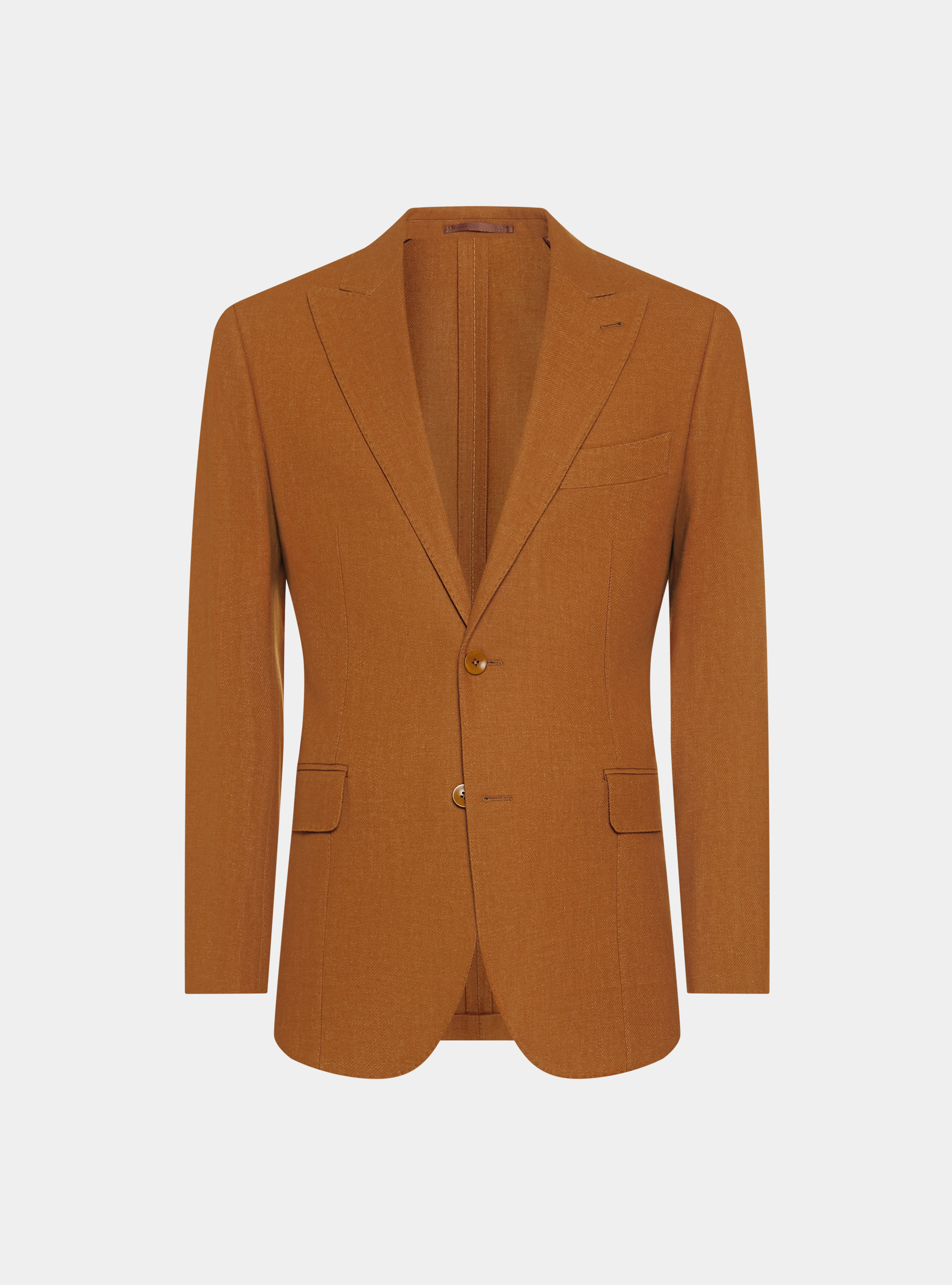 Duemilagori flannel lance-breasted blazer, ORANGE