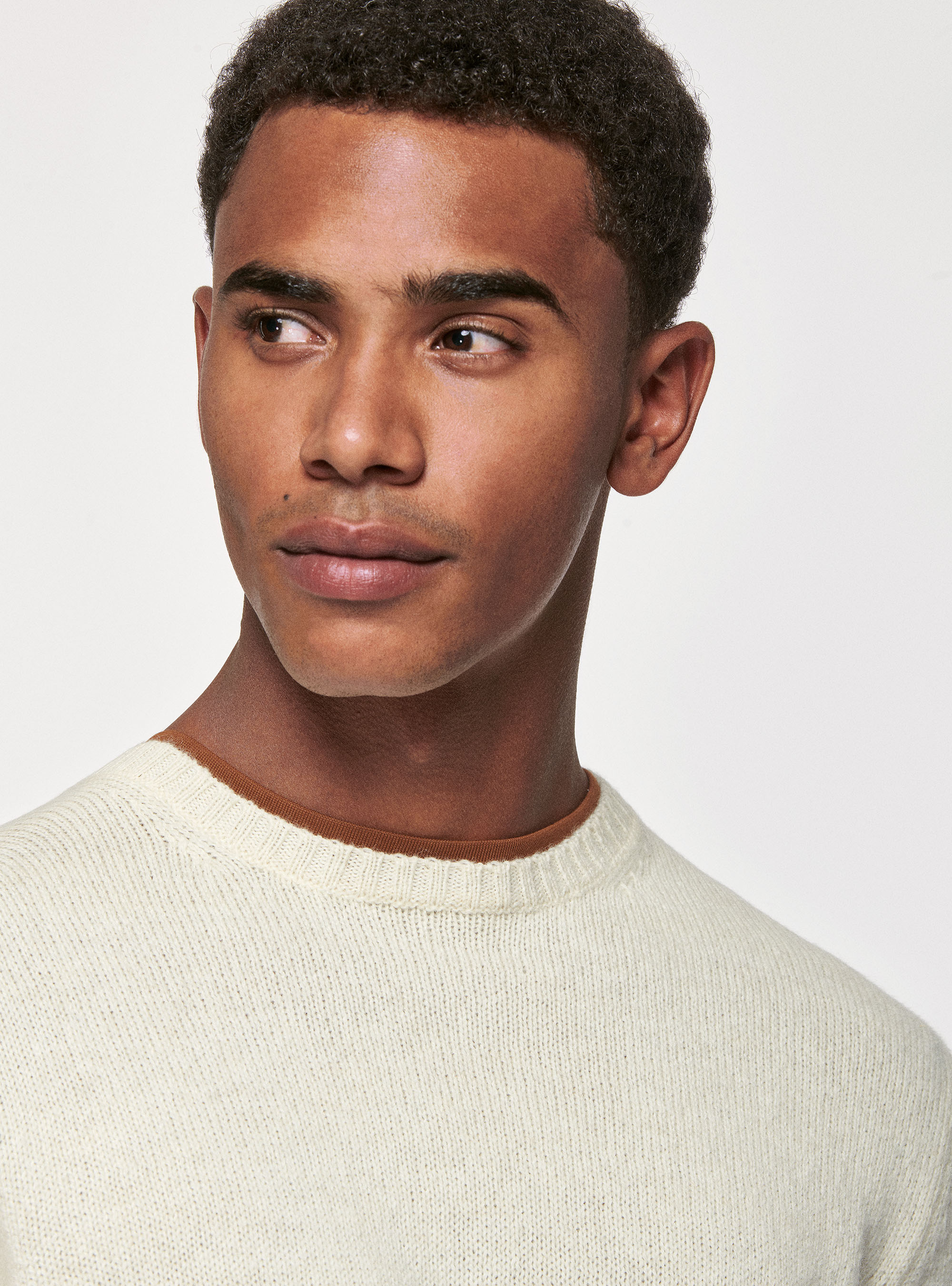 Pure Shetland wool sweater, WHITE