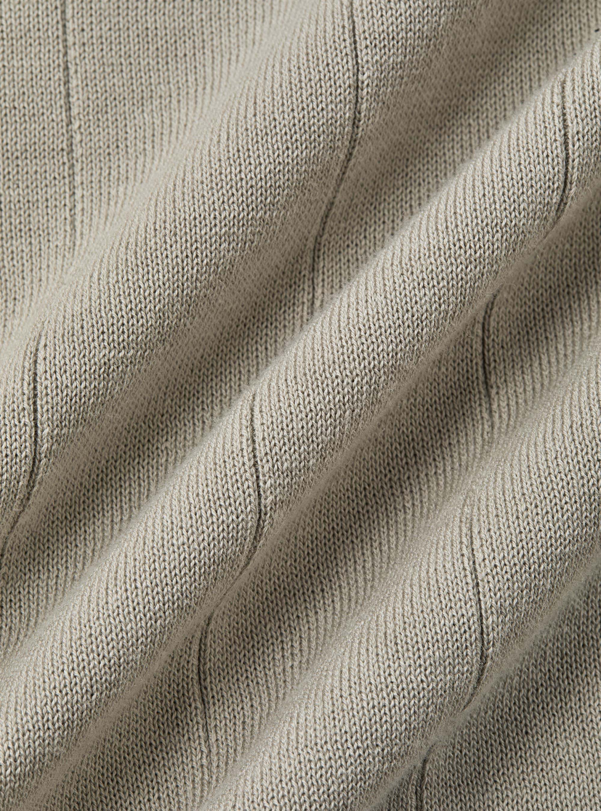 Maglia in puro cotone costa piatta, SABBIA