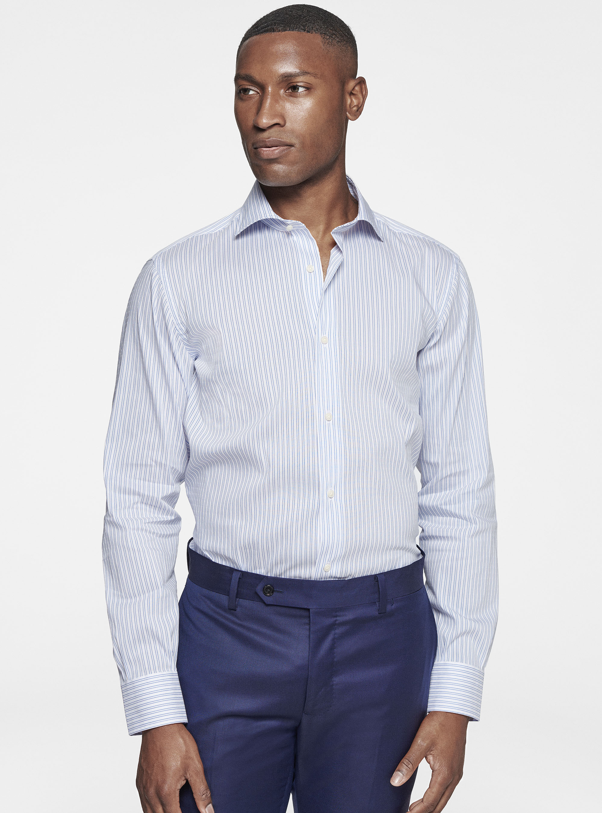 Chemise rayee en coton texture Gutteridge Homme