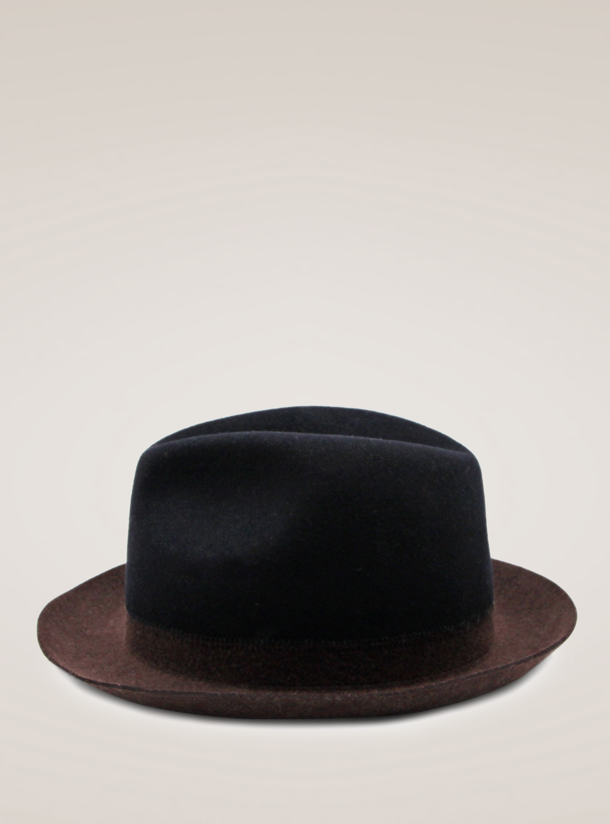 FELT FEDORA HAT, NAVY BLUE