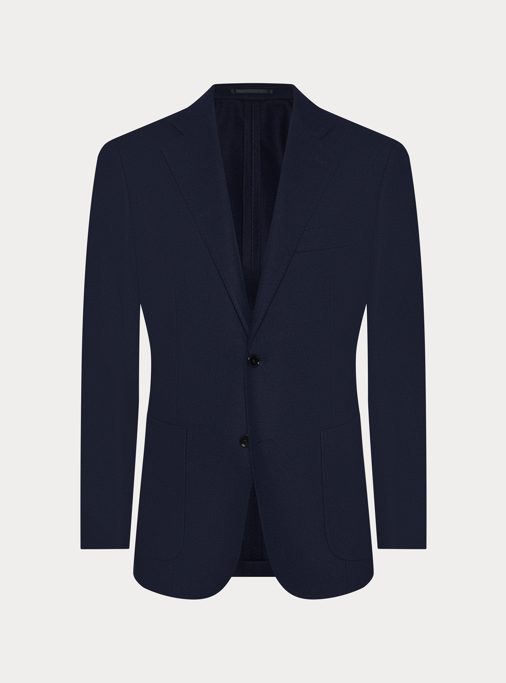 Wool blend flannel blazer, NAVY BLUE
