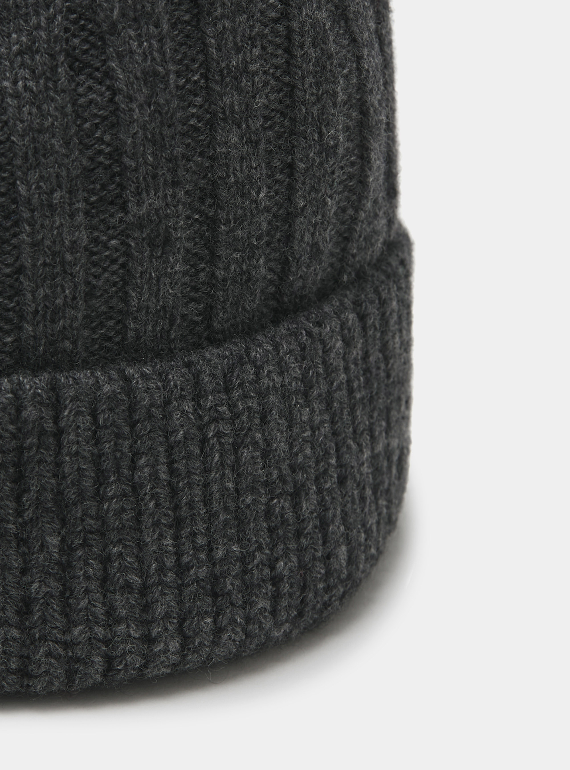 Cappello a costa inglese in misto cashmere, ASFALTO