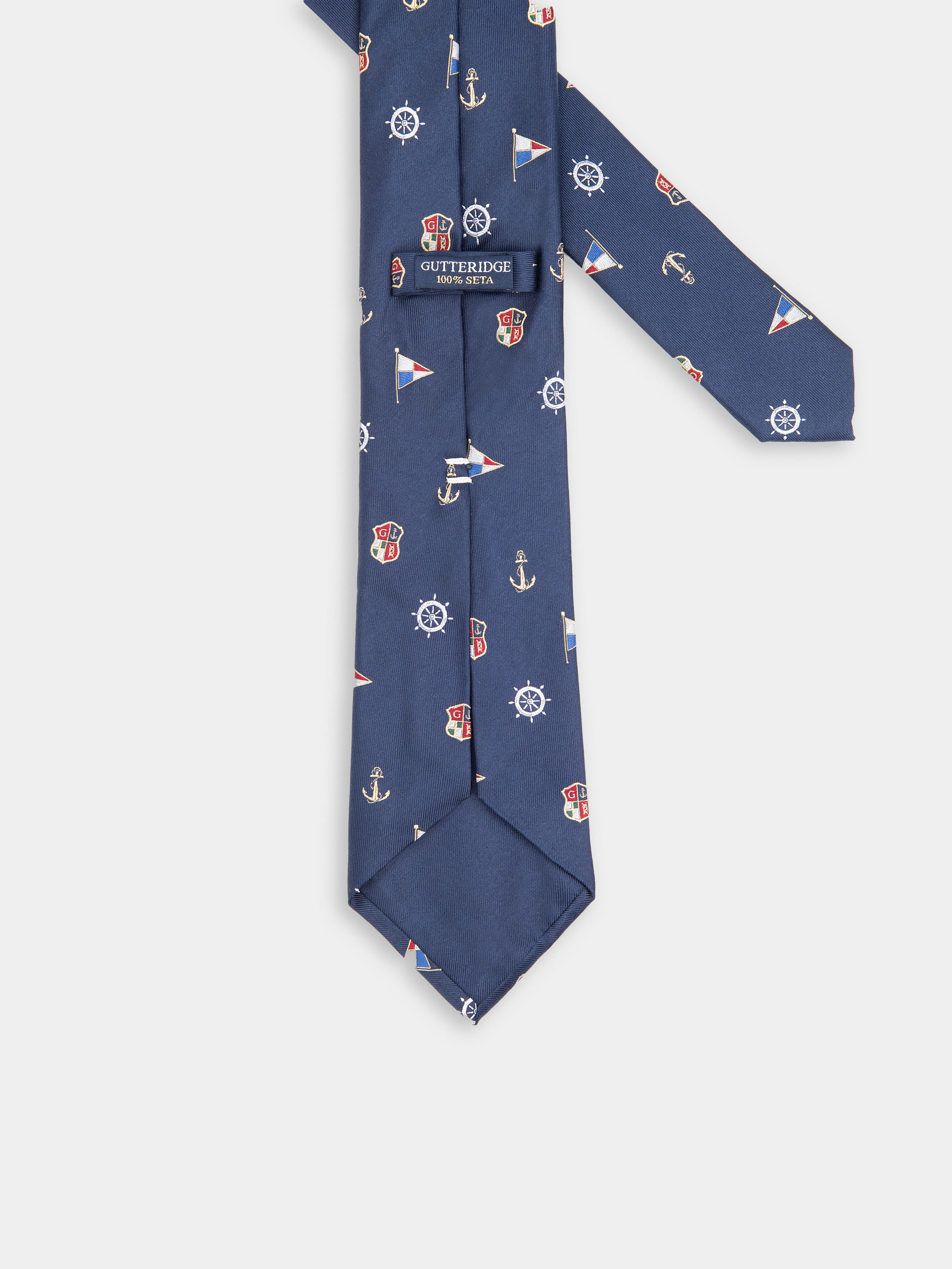 Cravatta in pura seta jacquard, BLU NAVY