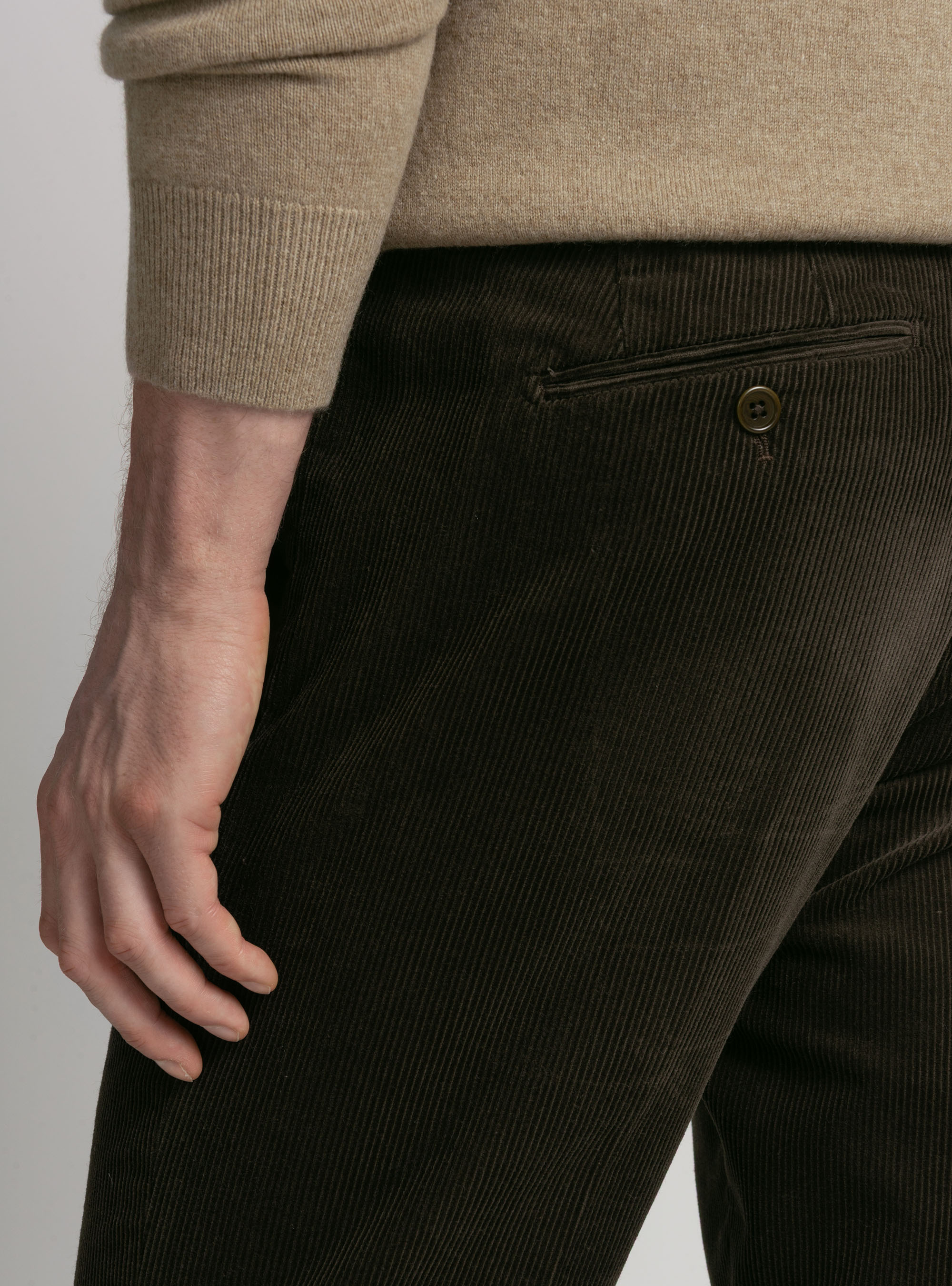 Pantaloni in velluto, MARRONE