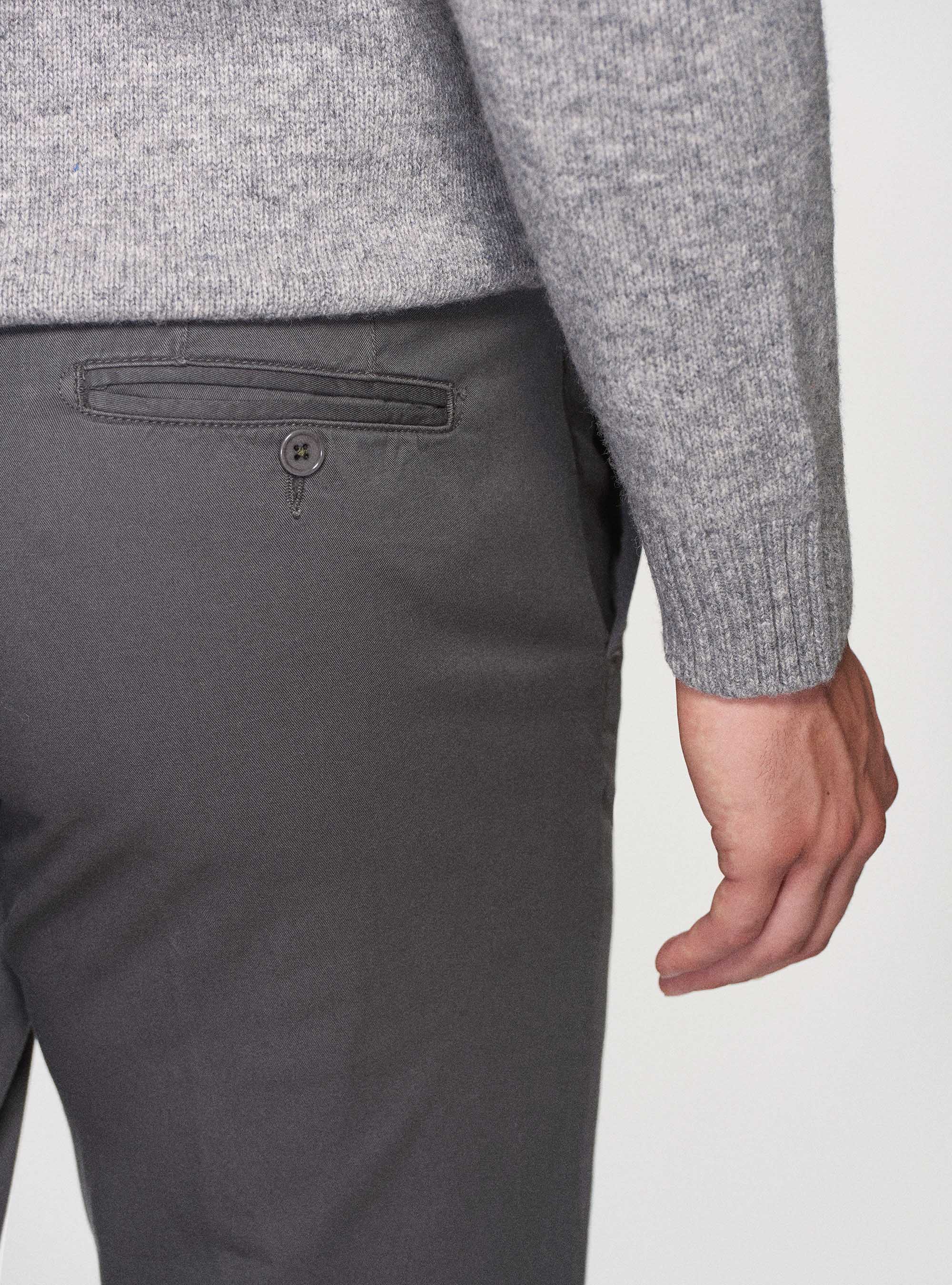 Stretch cotton twill chino trousers | Gutteridge | Men's