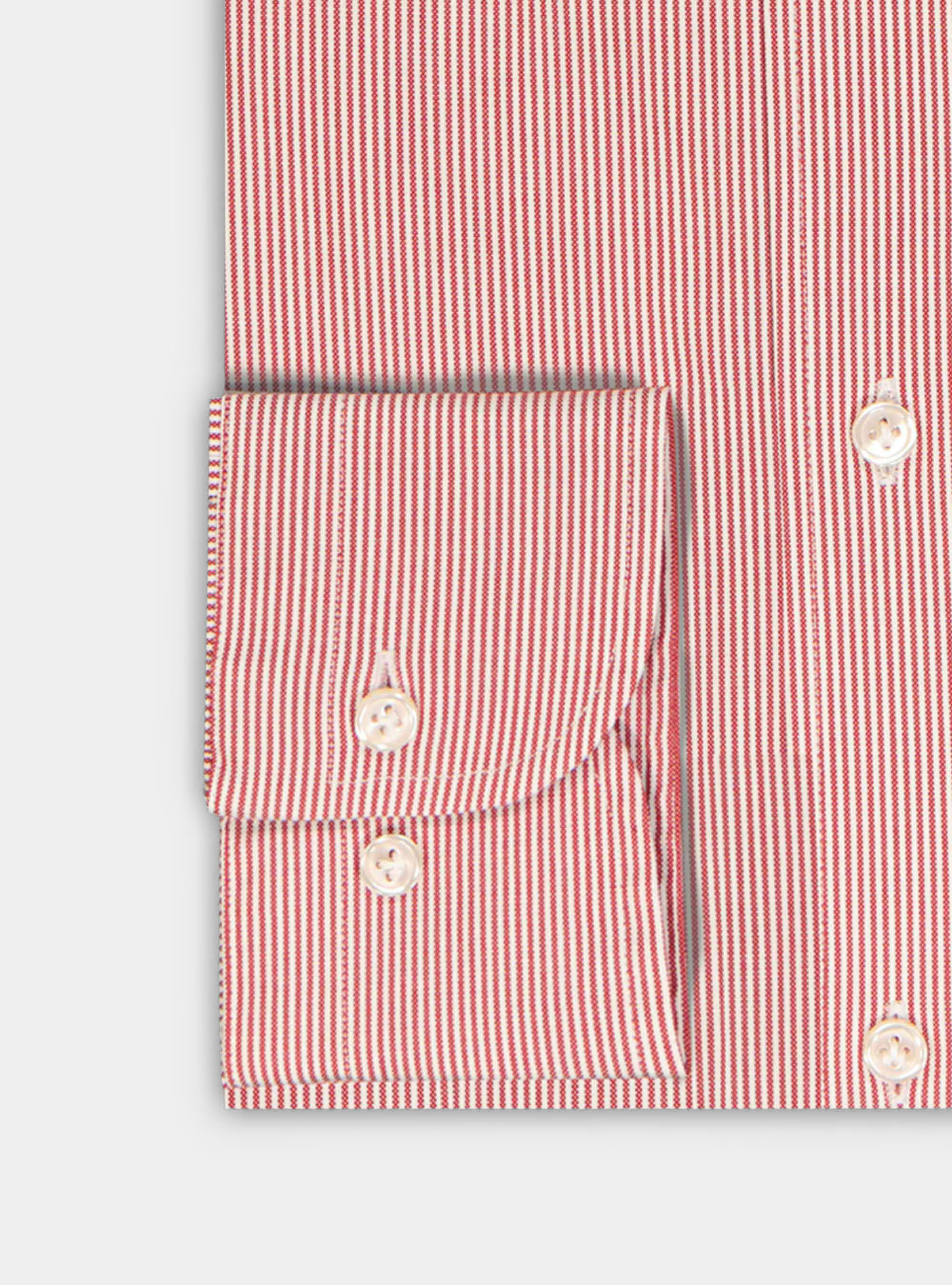 Oxford striped Custom button down collar shirt, RED