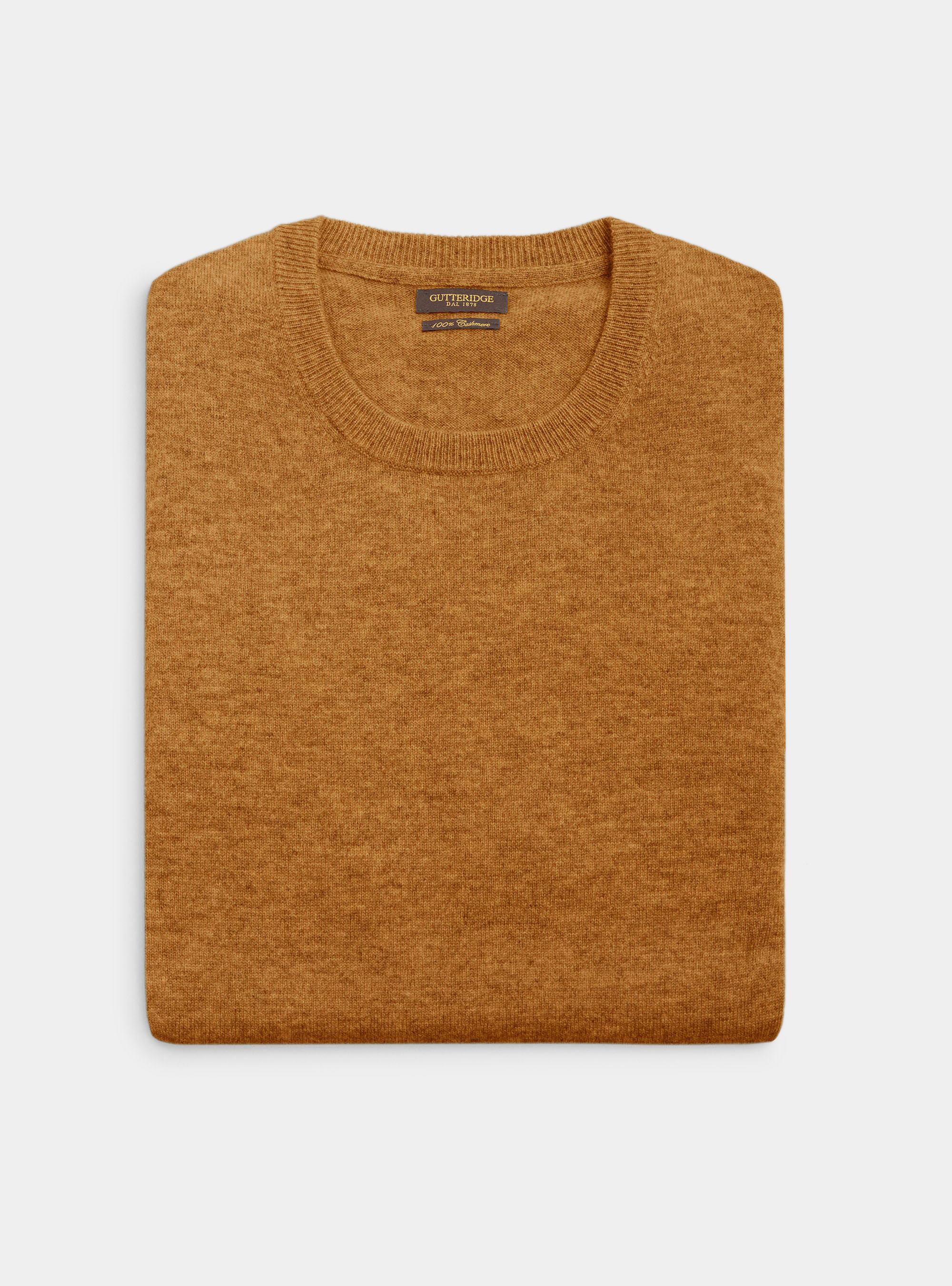 Crew-neck sweater 100% cashmere, SENAPE 0715C