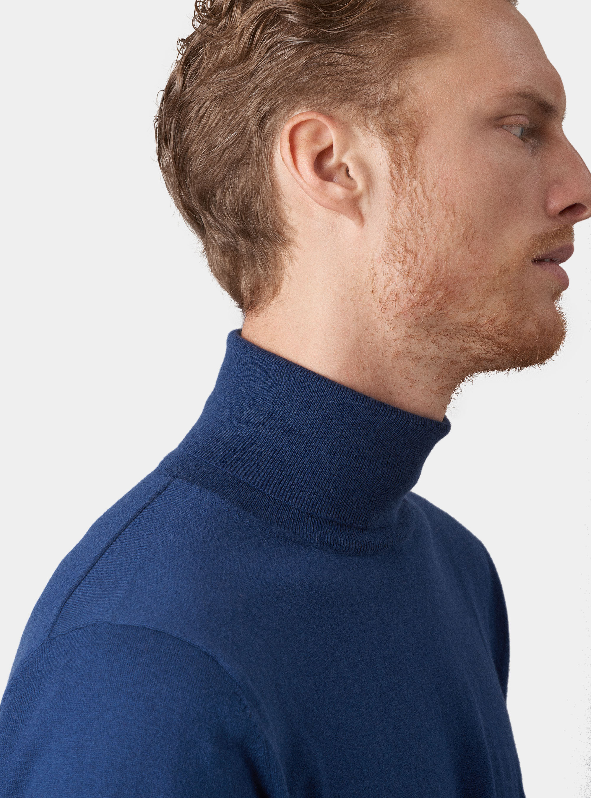 Maglia dolcevita in cotone seta e cashmere, INCHIOSTRO