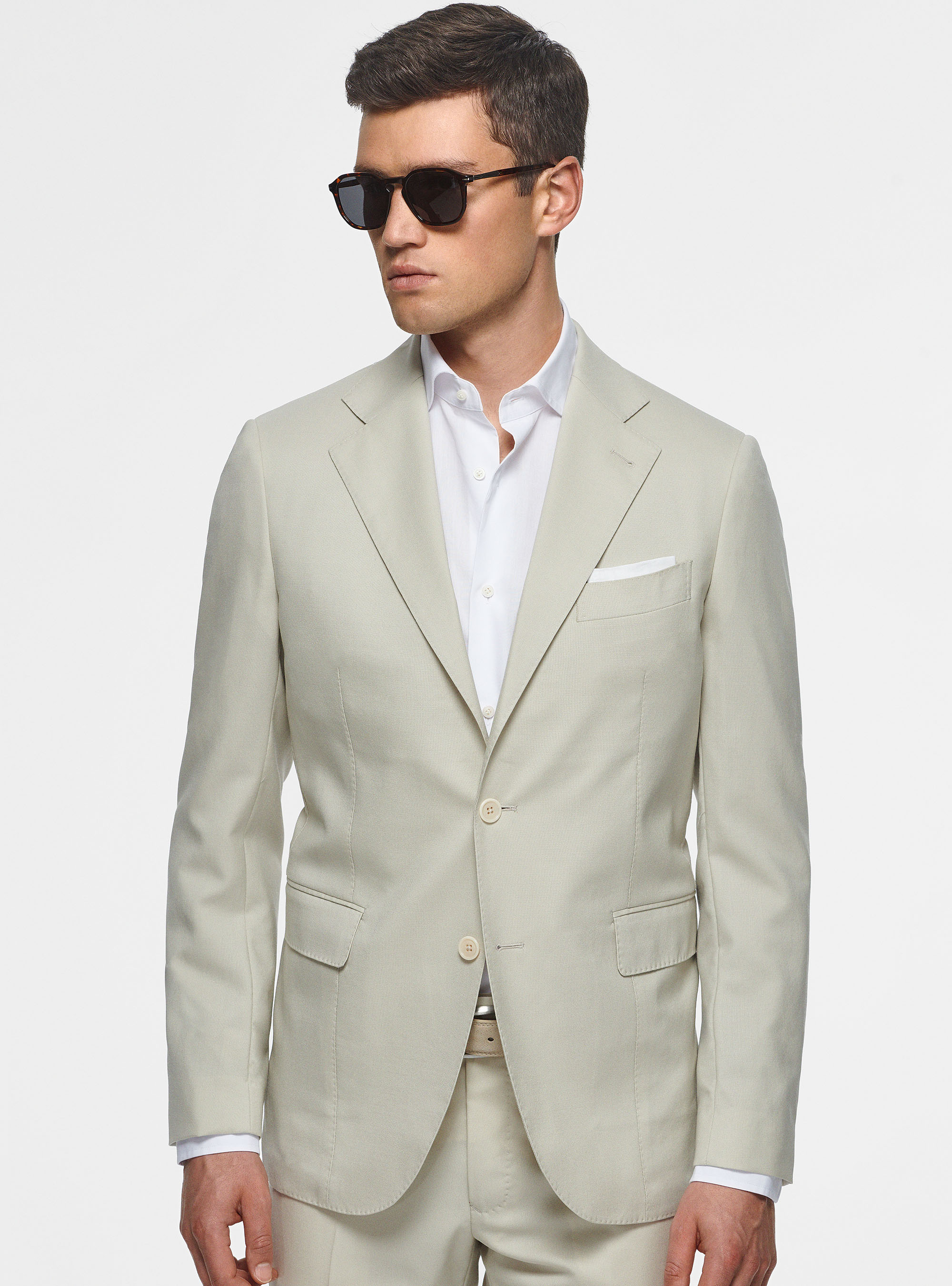 Giacca in pura lana Vitale Barberis Canonico, PANNA