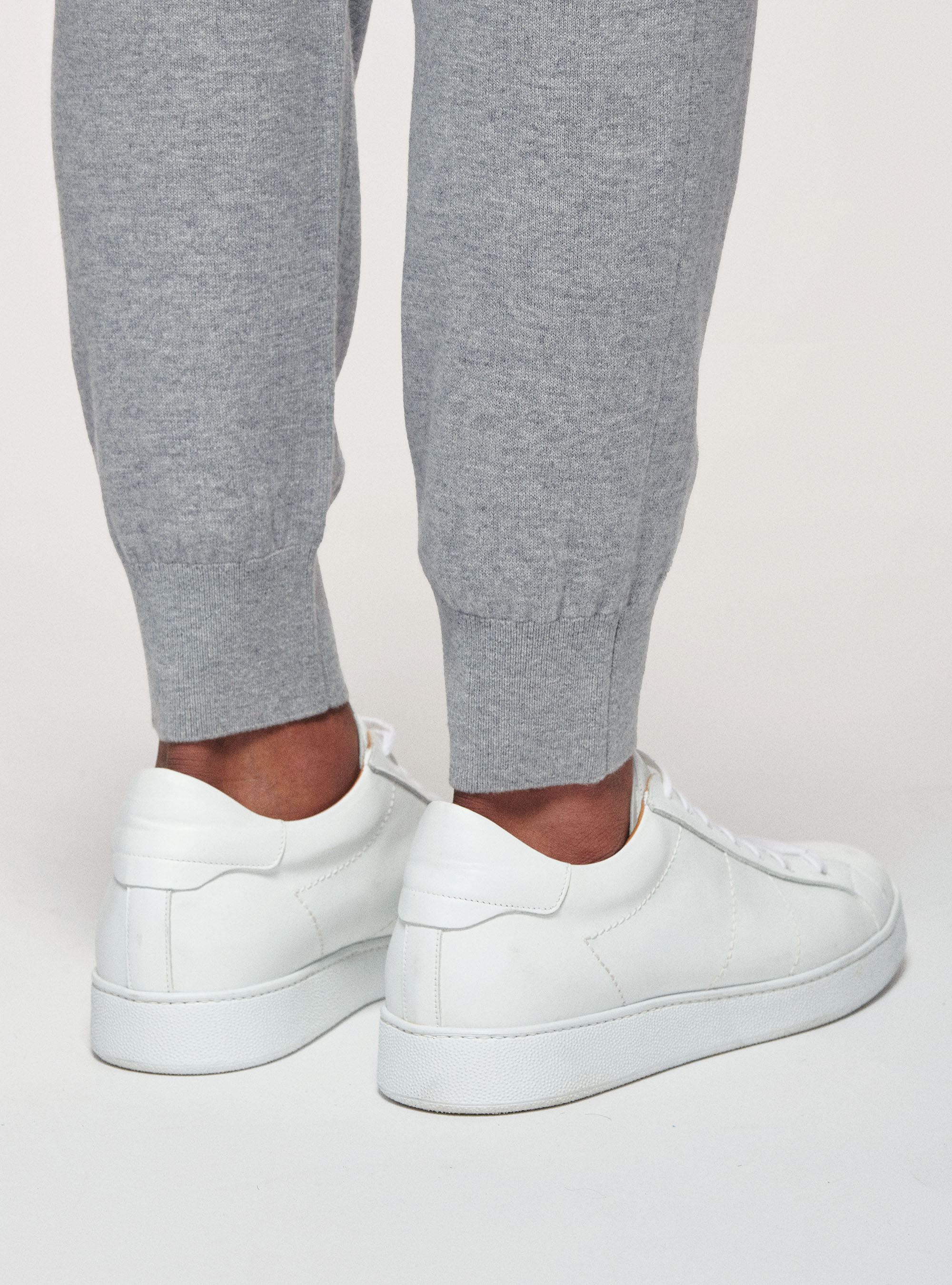 Lambswool and cashmere joggers, GRIGIO MELANGE 0151C