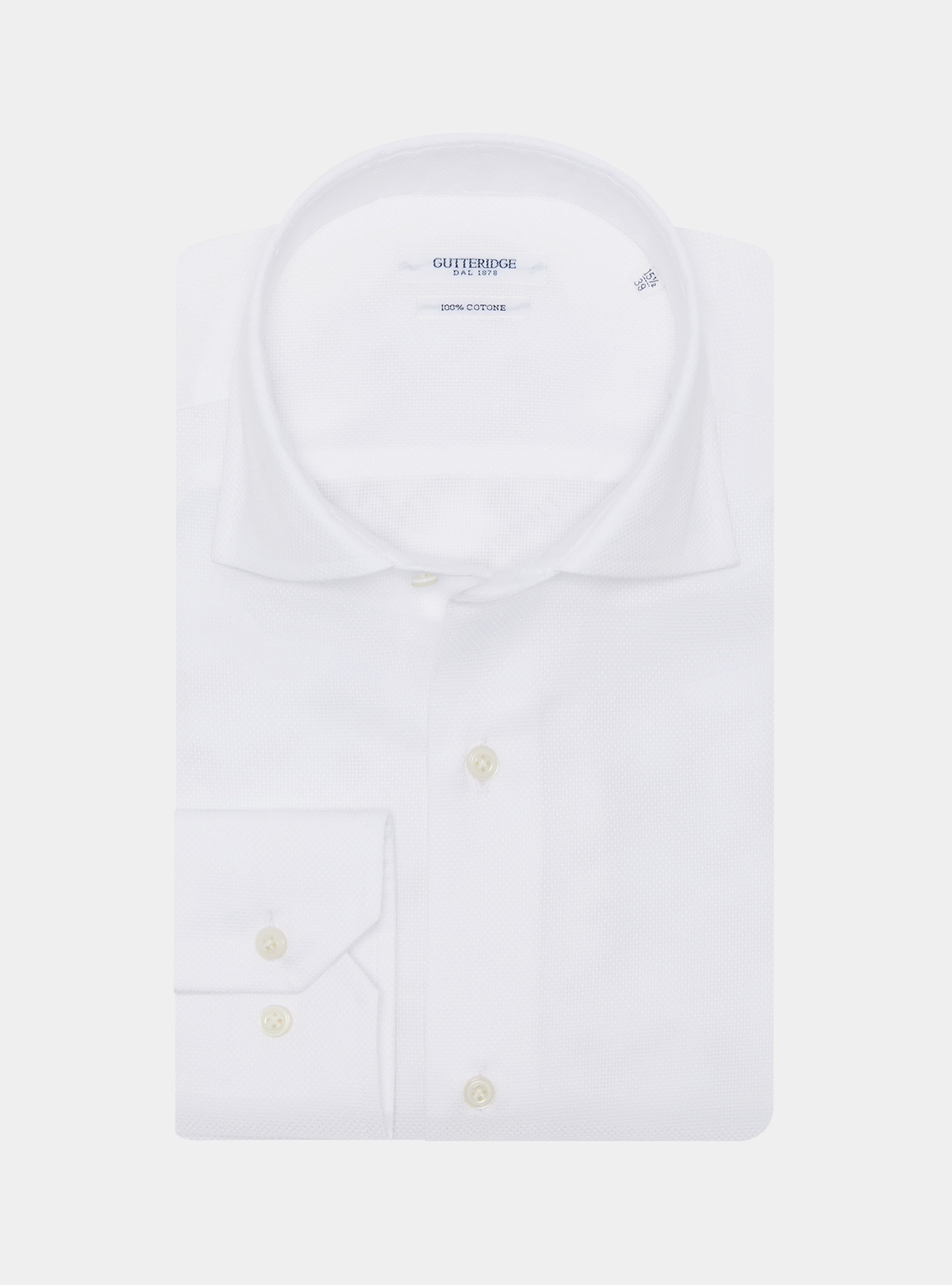 Camicia in cotone operato, BIANCO