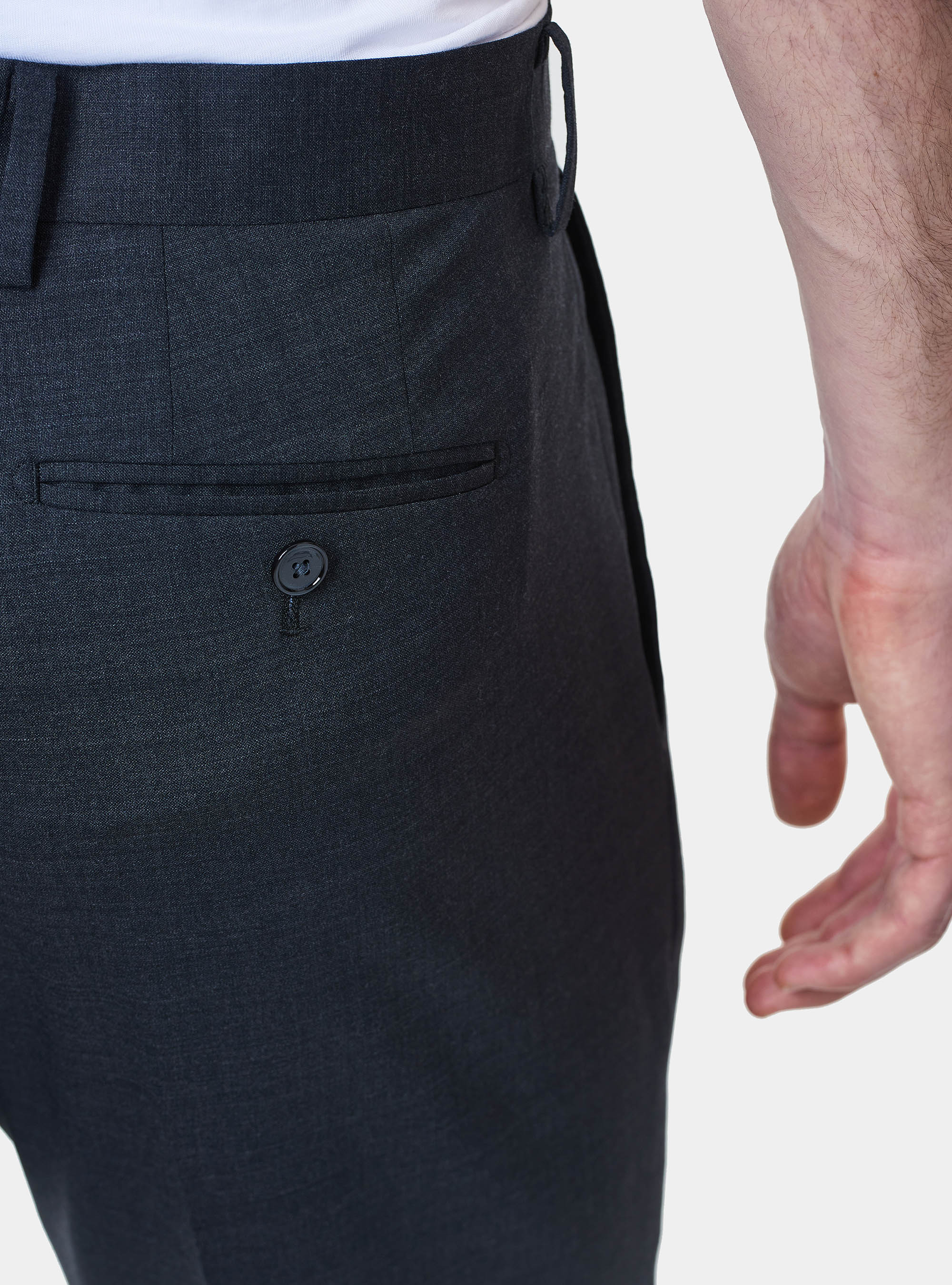 Pantaloni per abito in lana travelwear, ASFALTO 0112C