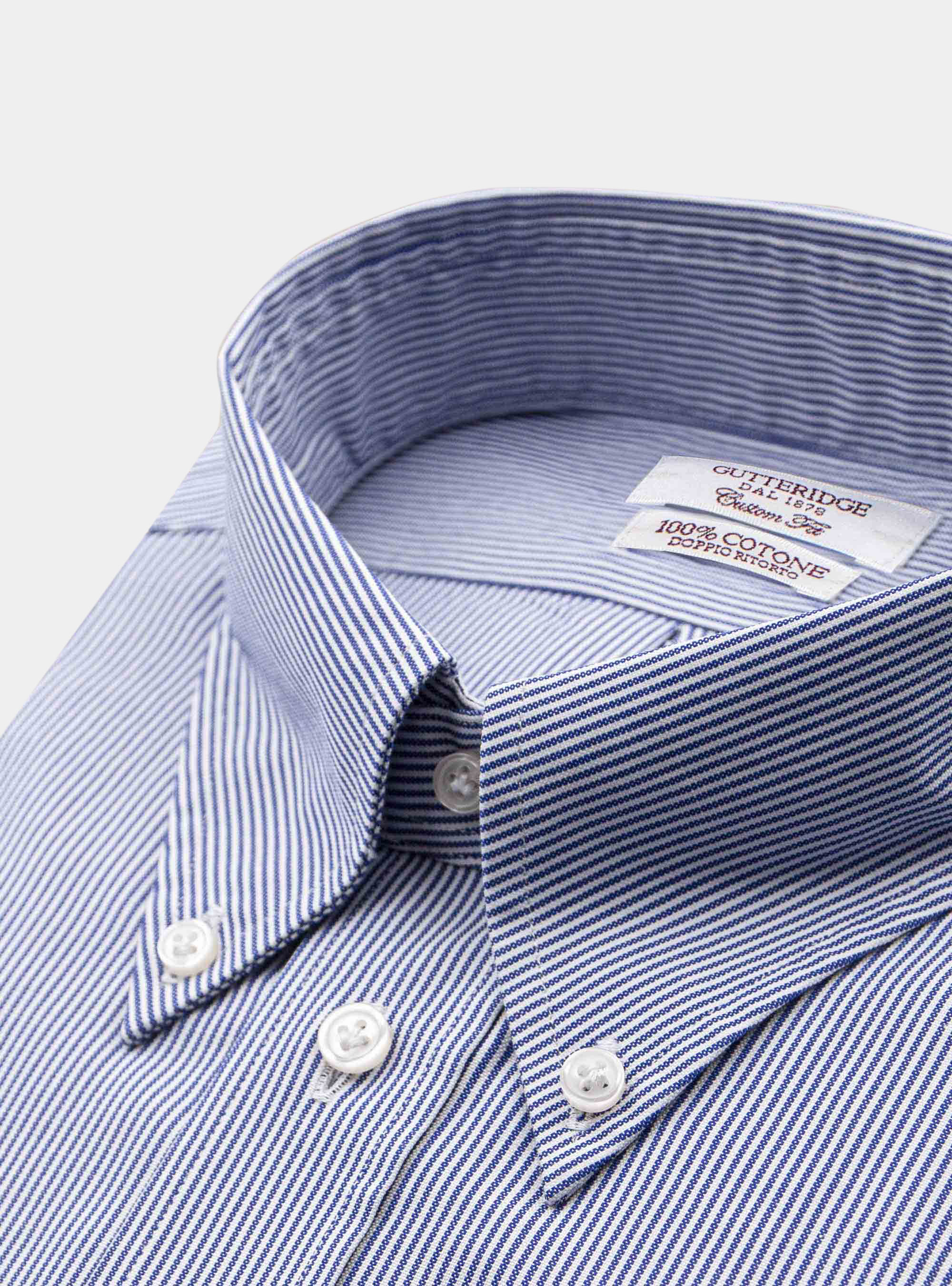 Oxford striped Custom button down collar shirt, BLUE