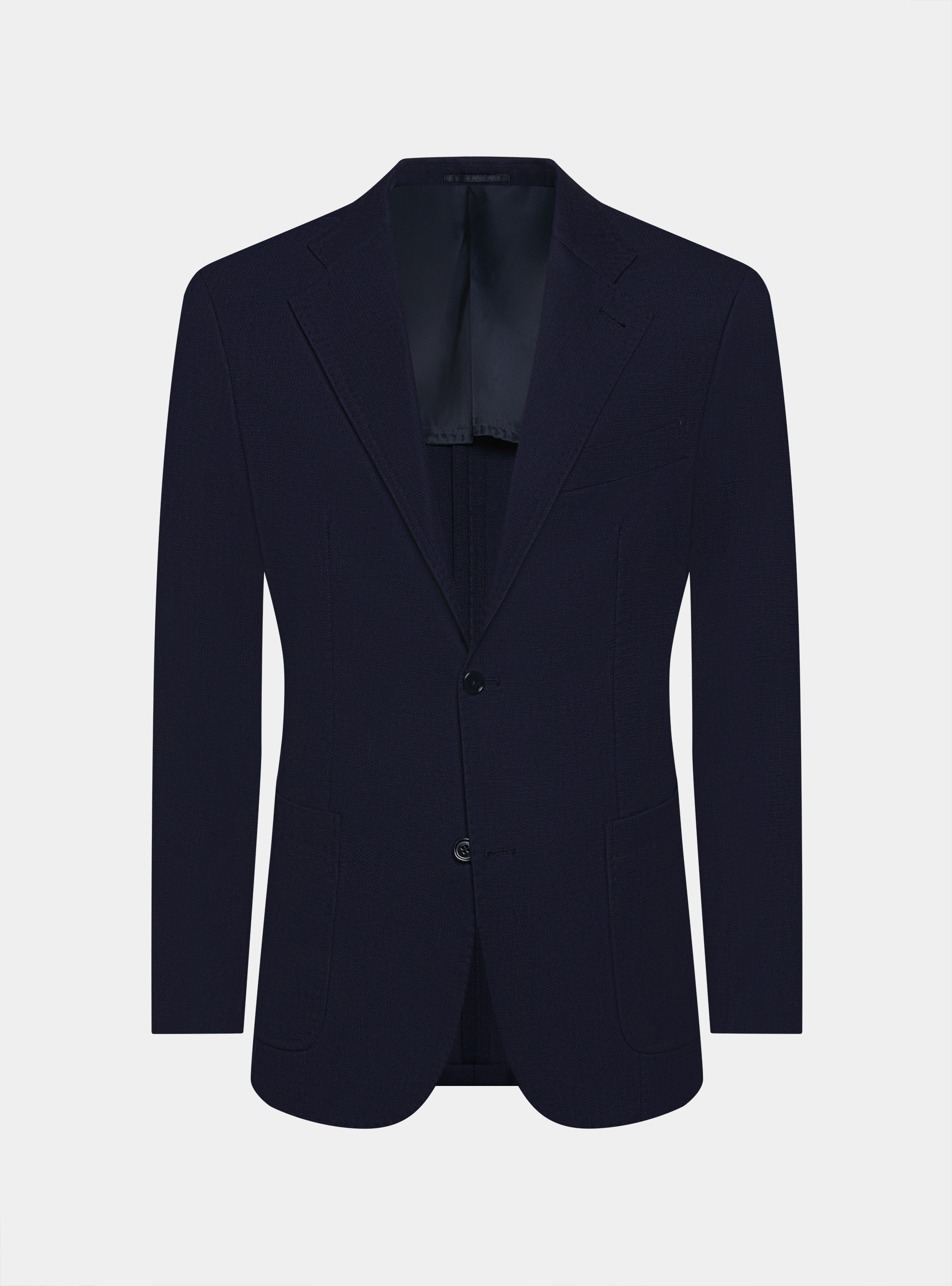 Micro-textured pure wool blazer, NAVY BLUE