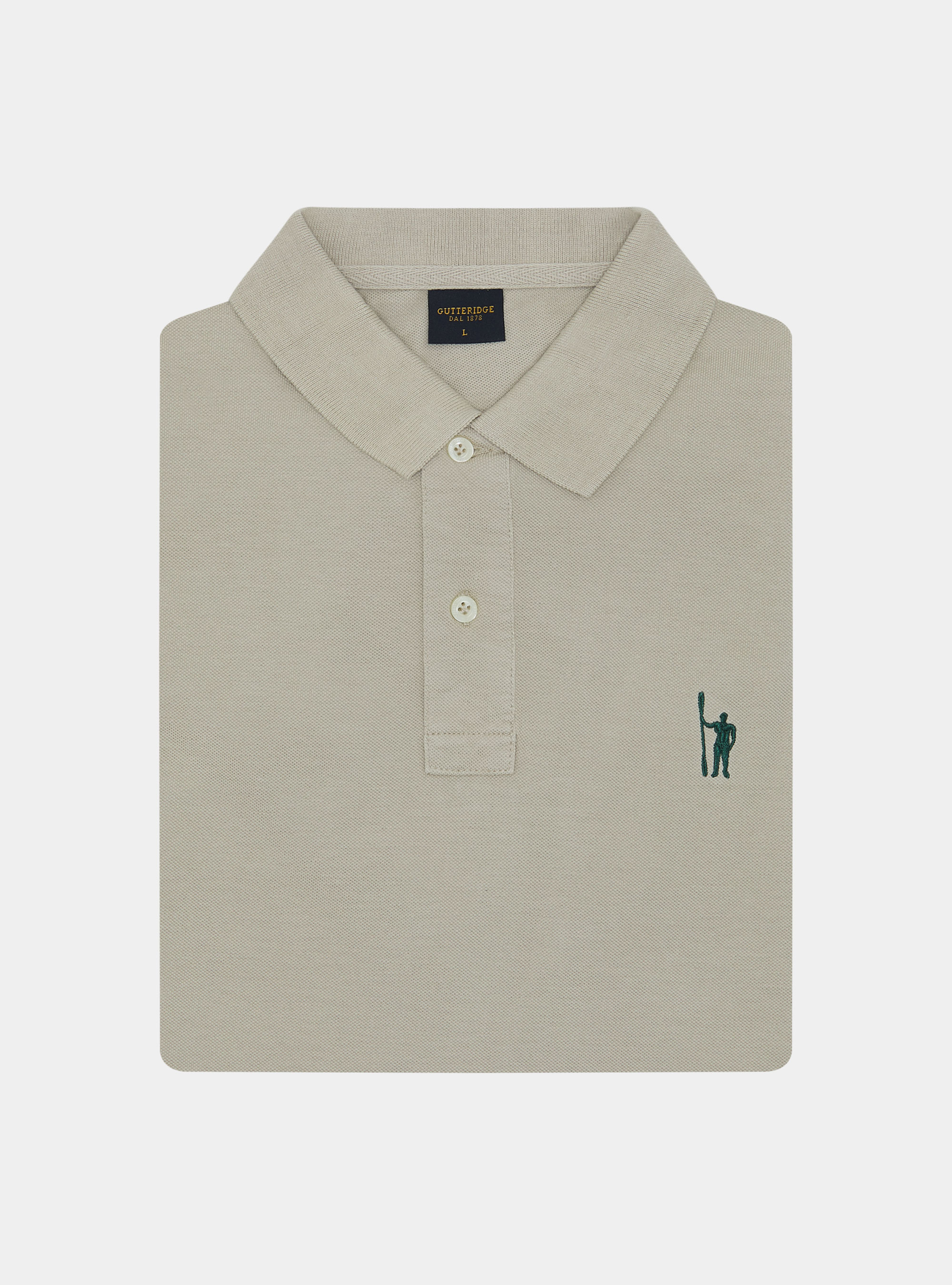 Piqu&eacute; polo shirt with embroidery, ECRU