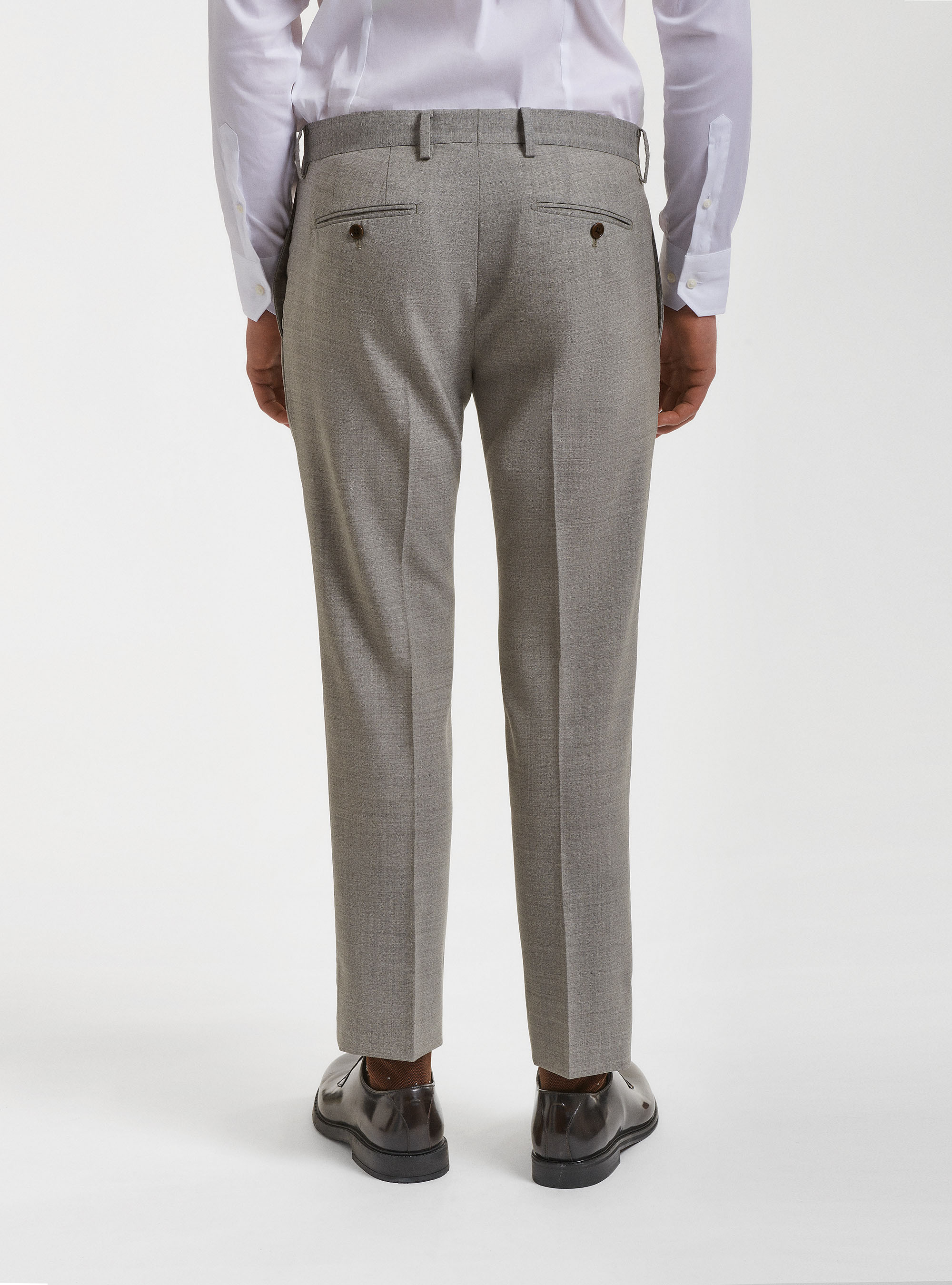 Pantaloni per abito in pura lana Vitale Barberis Canonico, ECRU