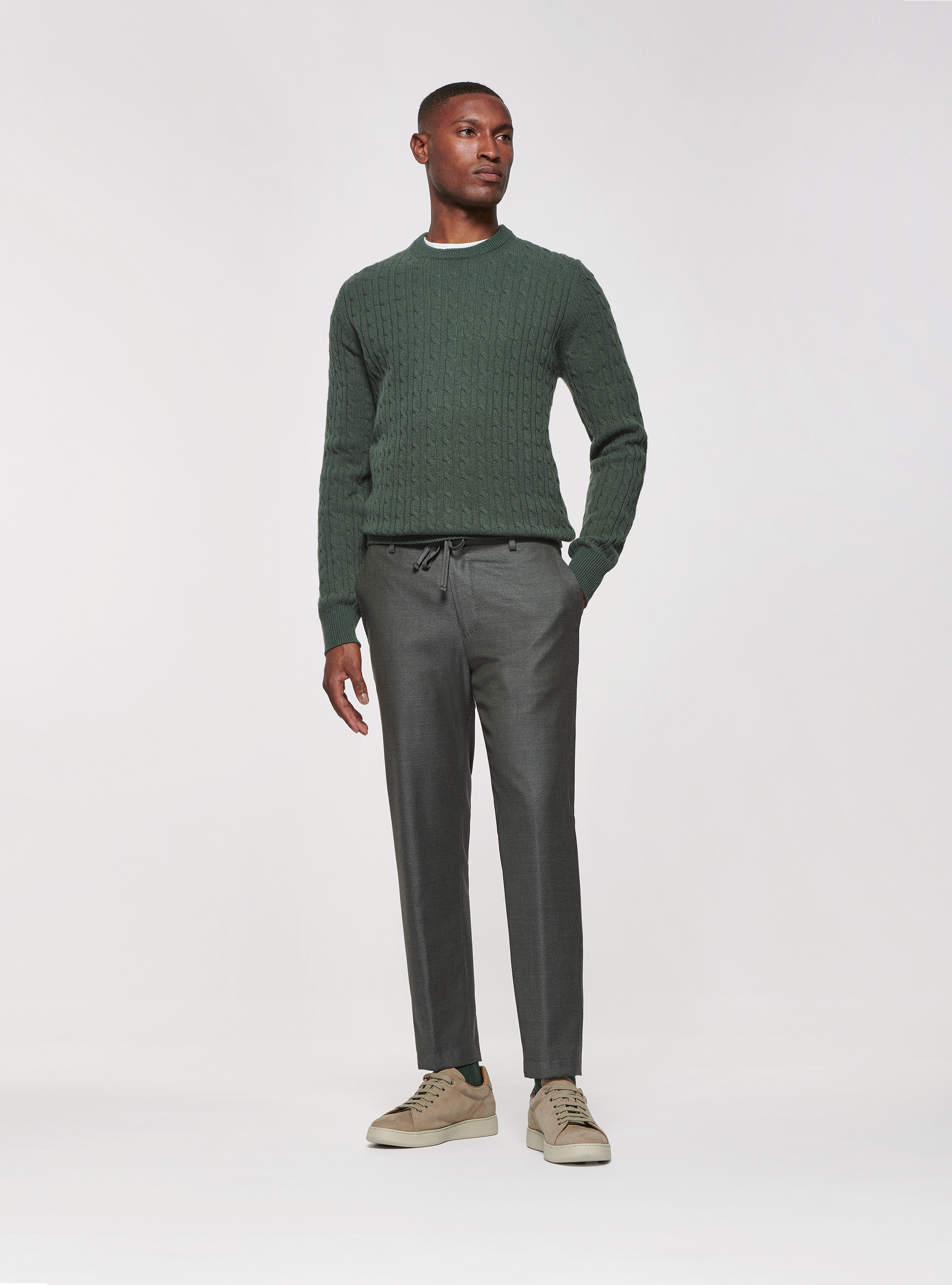 Braided lambswool sweater, MILITARE 0609C