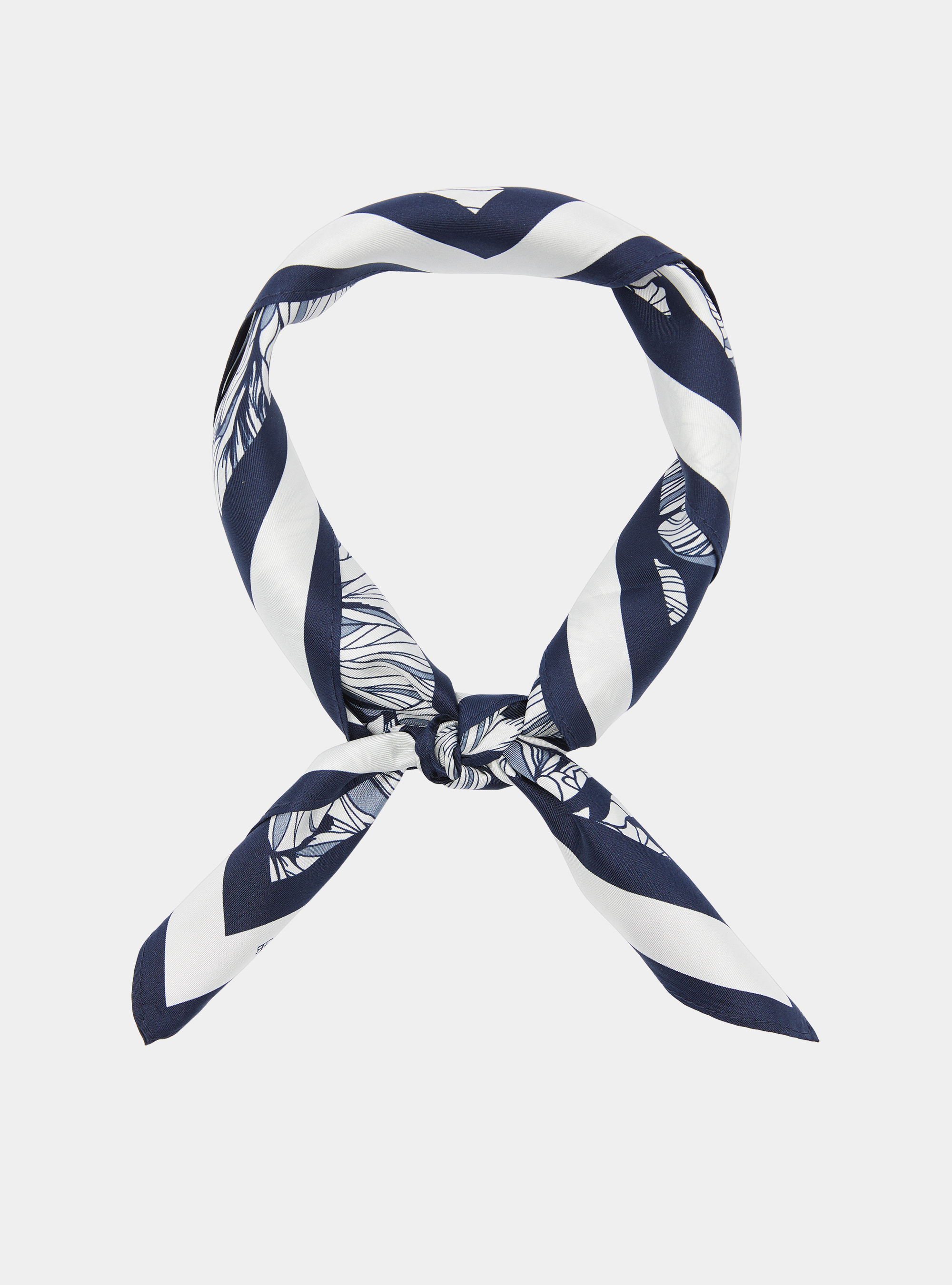 Foulard in seta stampa floreale, BLU NAVY