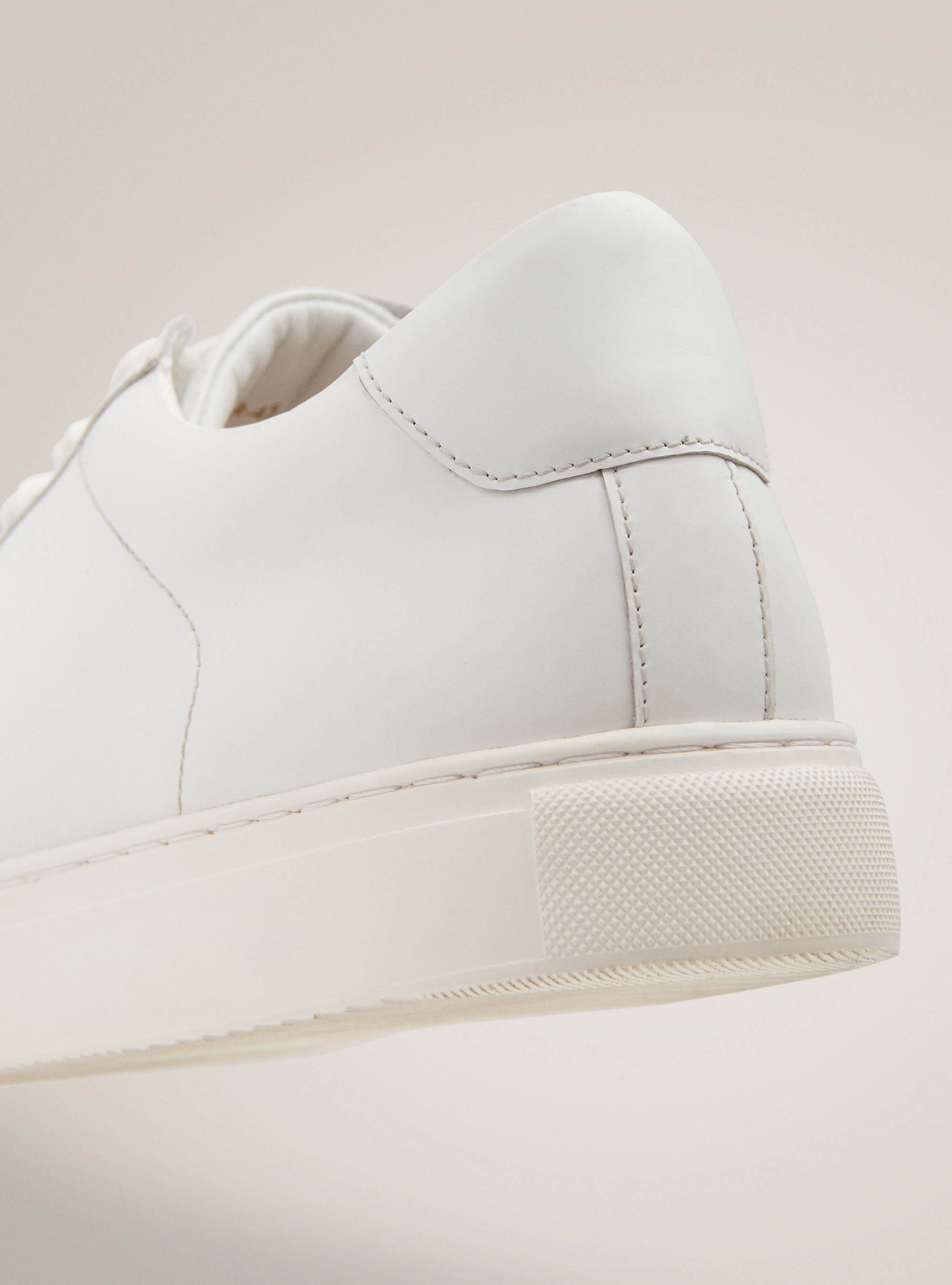 Sneakers de piel blanca, BLANCO