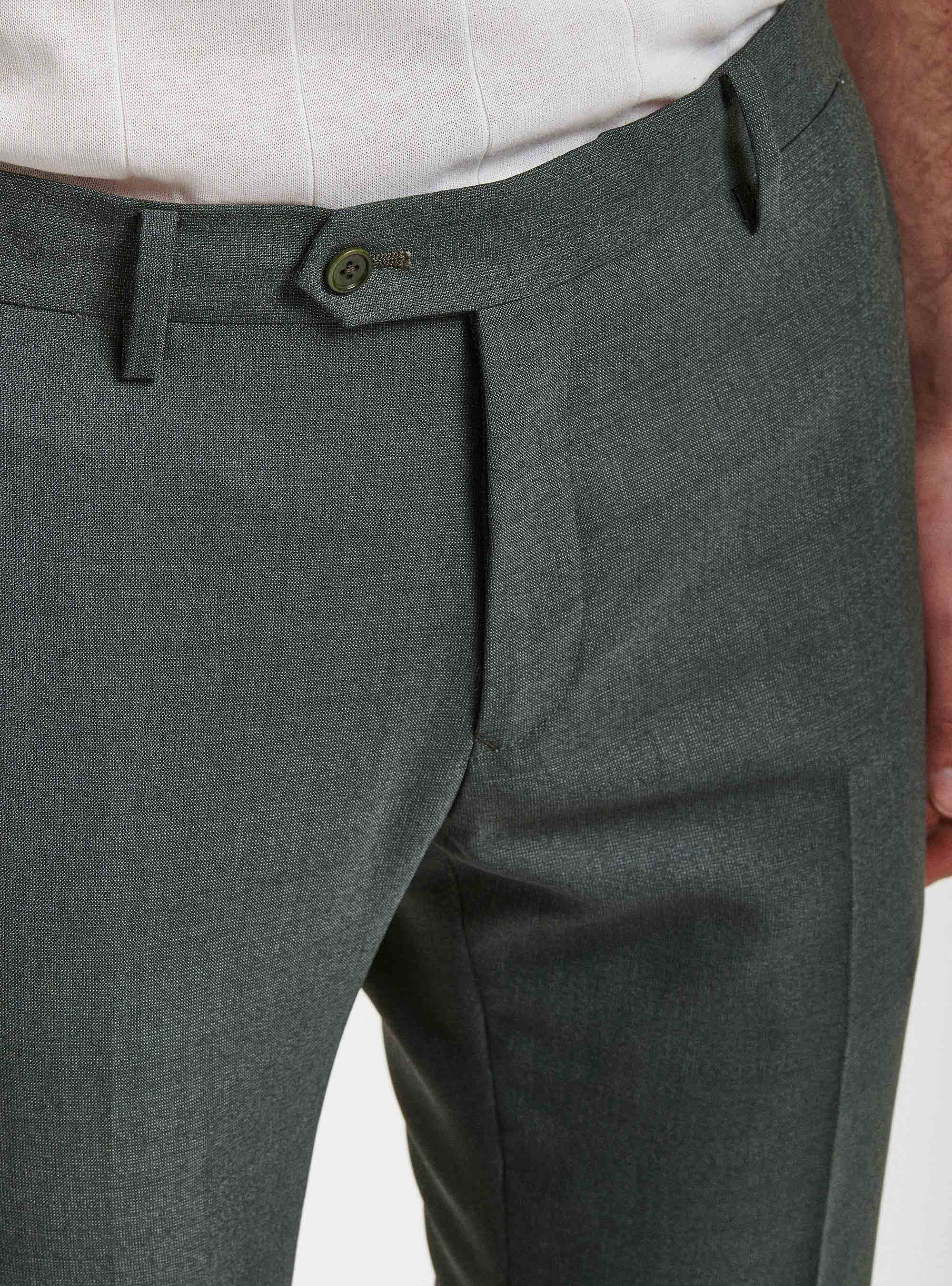 Pantaloni per abito in pura lana Vitale Barberis Canonico, VERDE