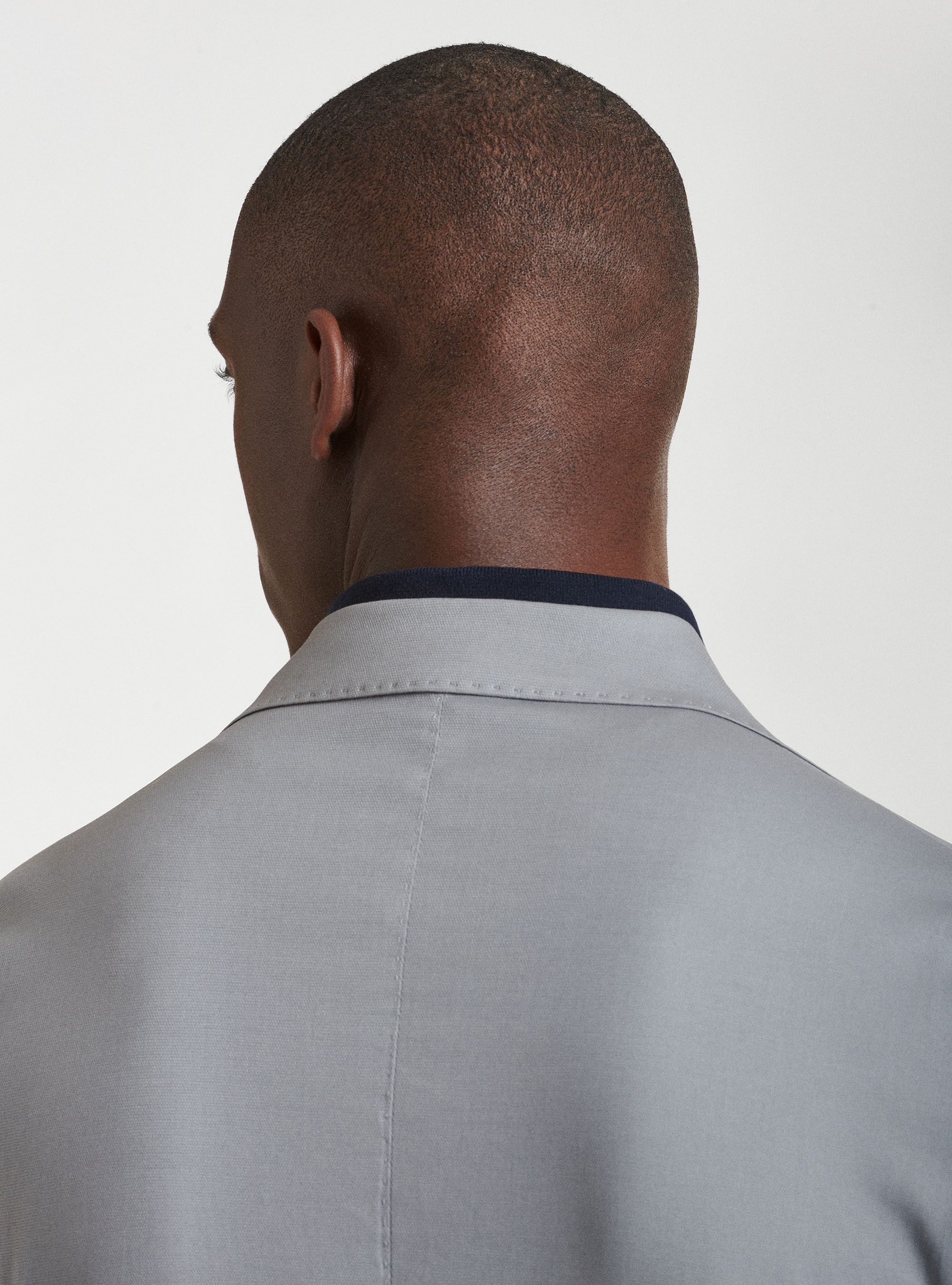 Armoured cotton suit blazer, LIGHT GREY MELANGE