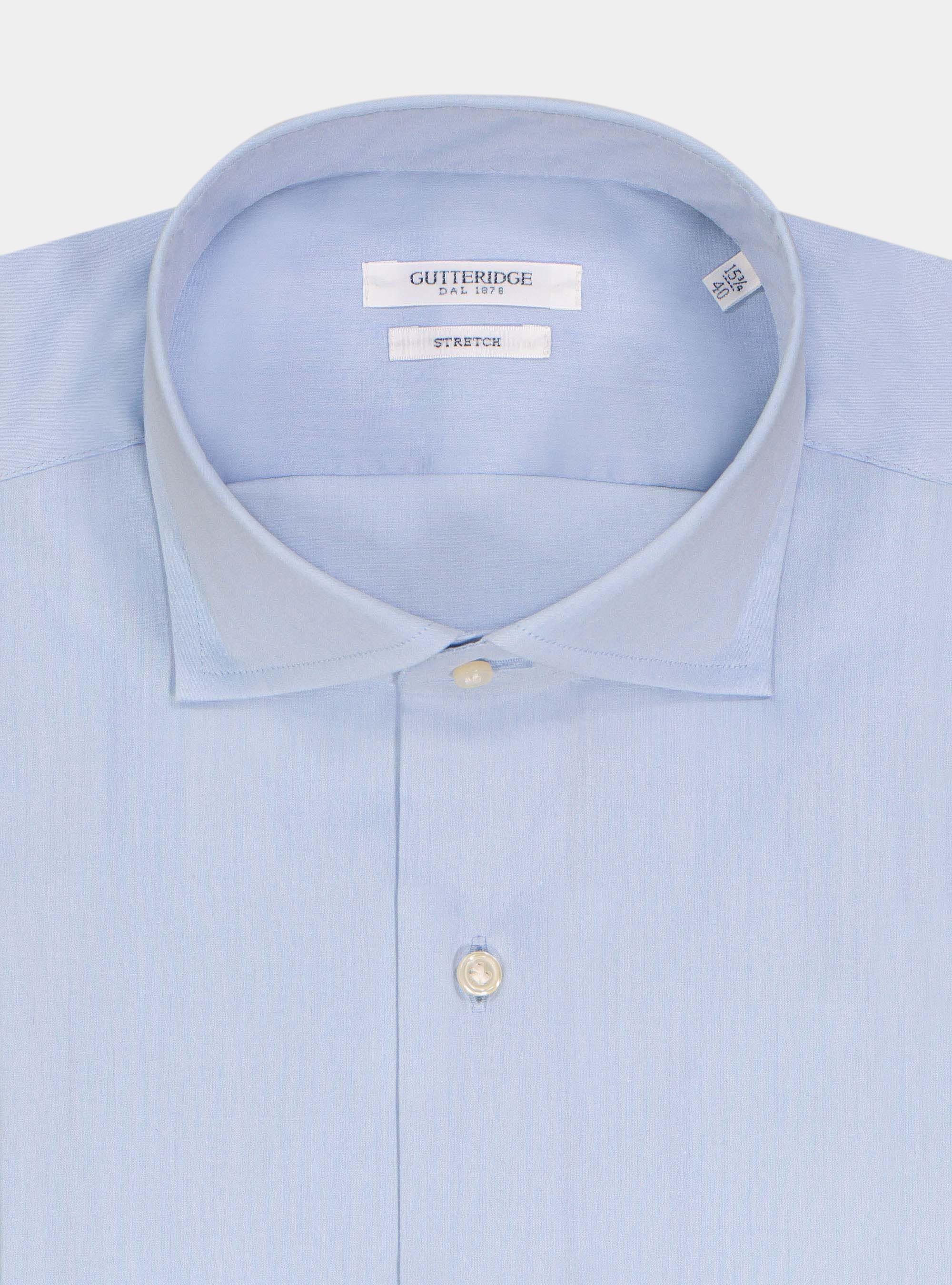 Camicia en popeline stretch, BLEU CIEL