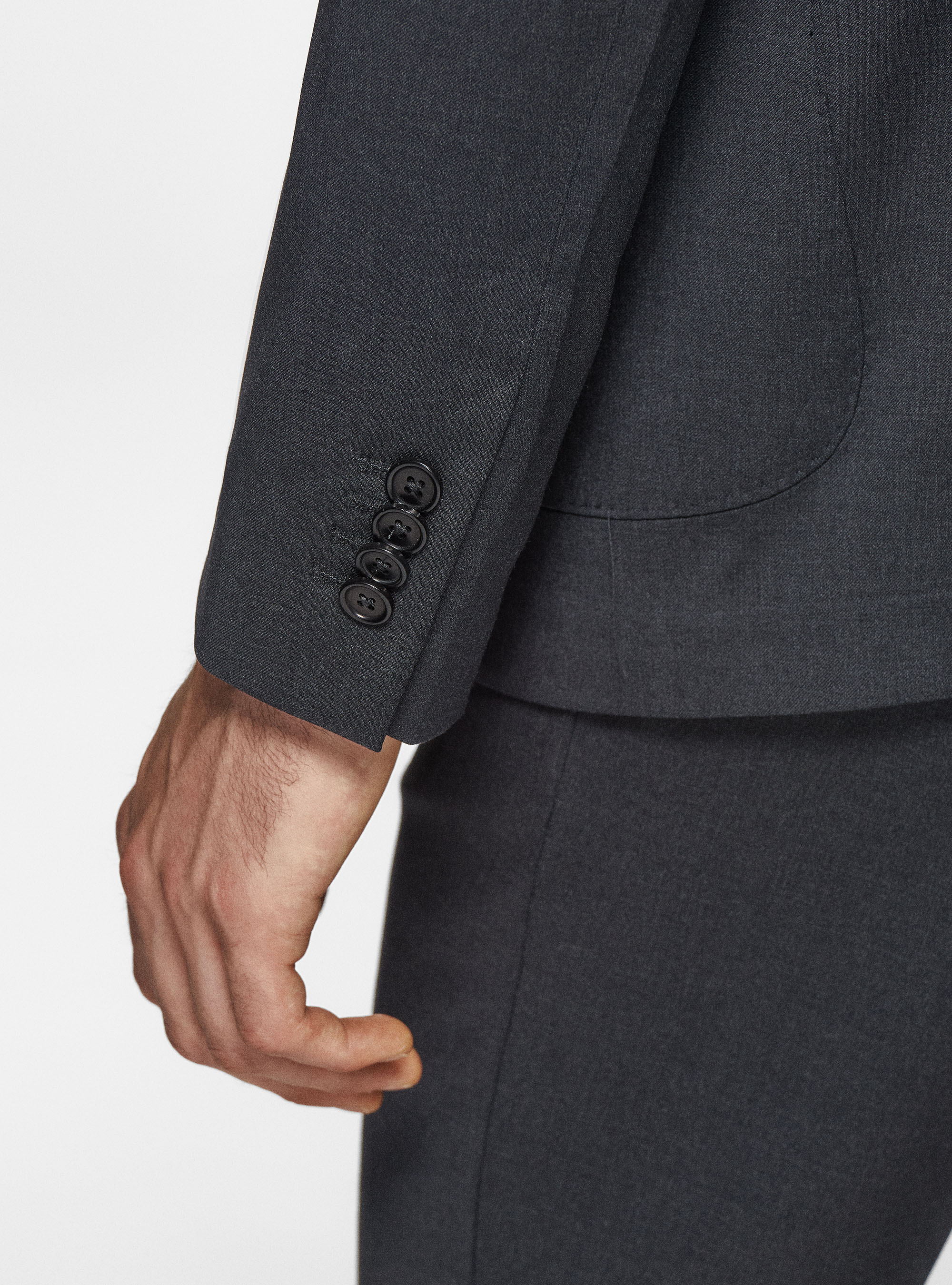 Giacca in pura lana, ASFALTO