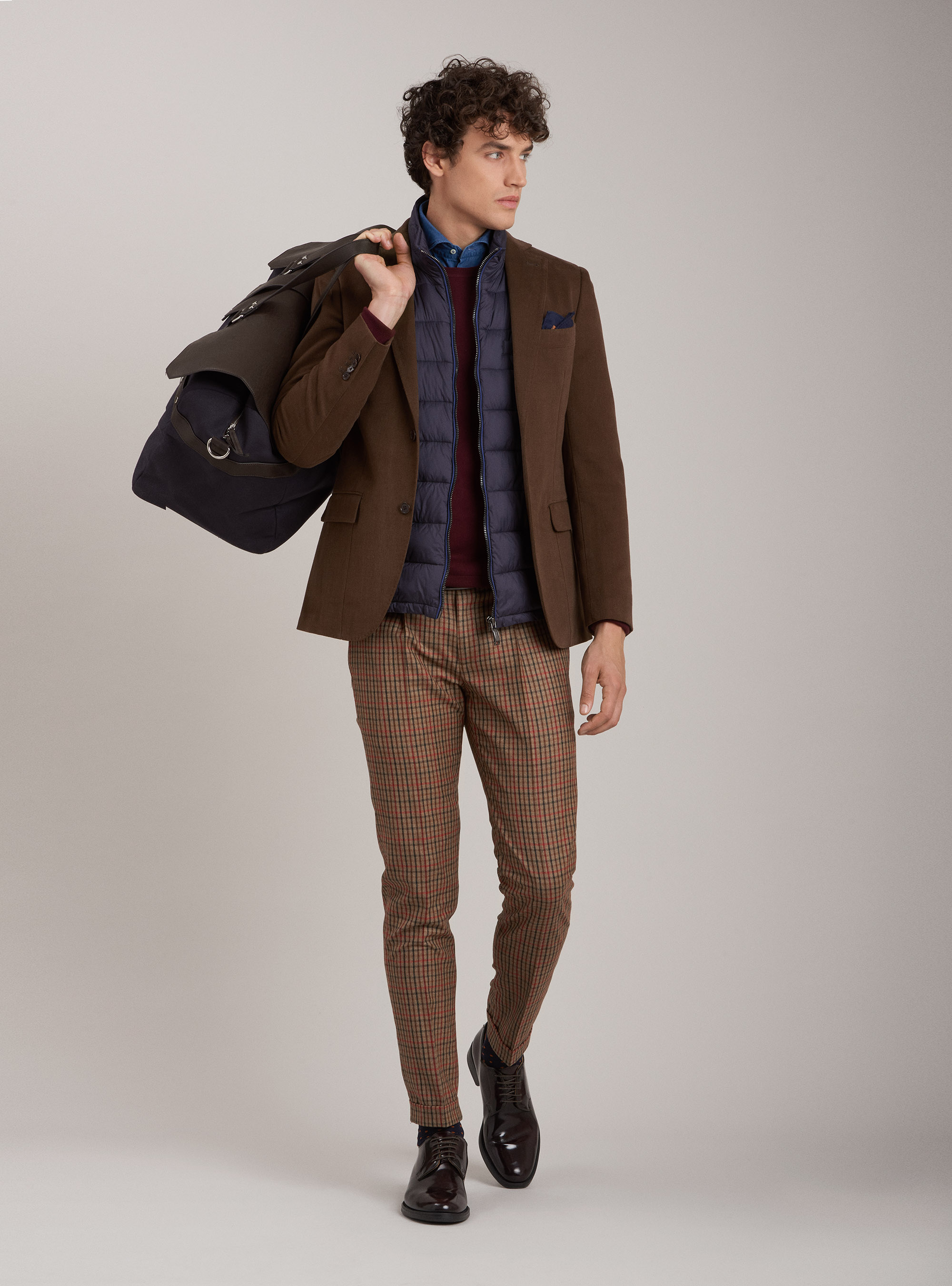 Chaqueta de sarga de algod&oacute;n, MARRON
