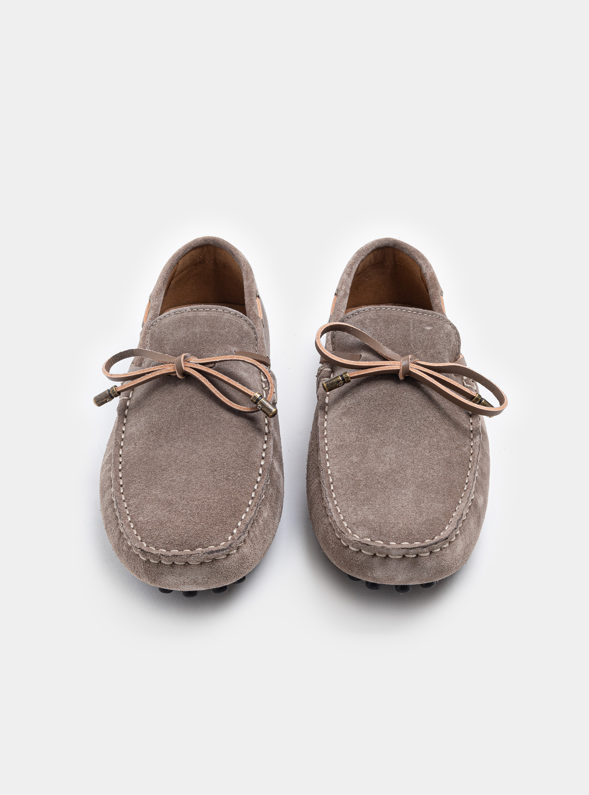 Mocassini in suede da barca, FANGO