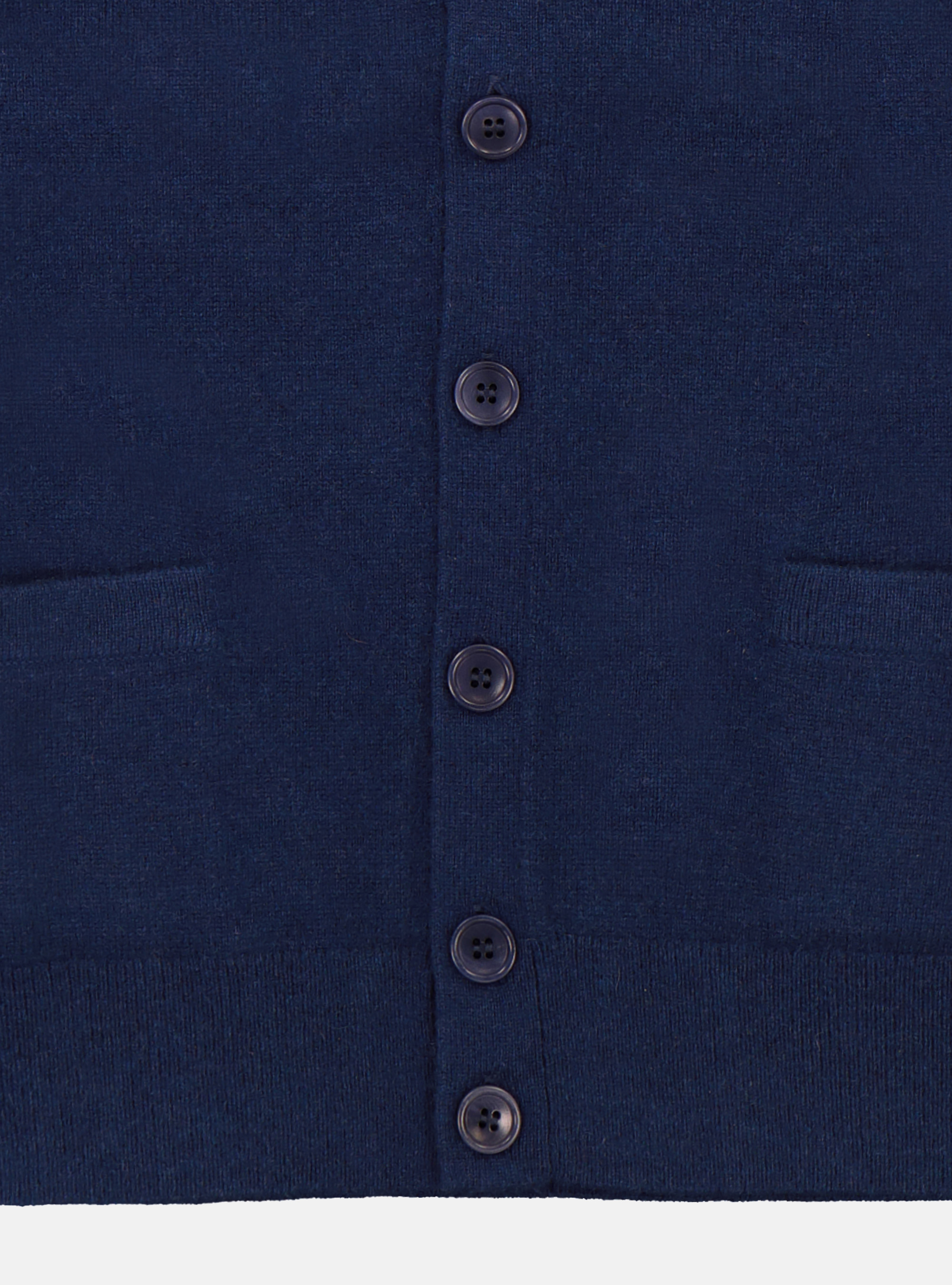 KNITTED 100% CASHMERE VEST, INK