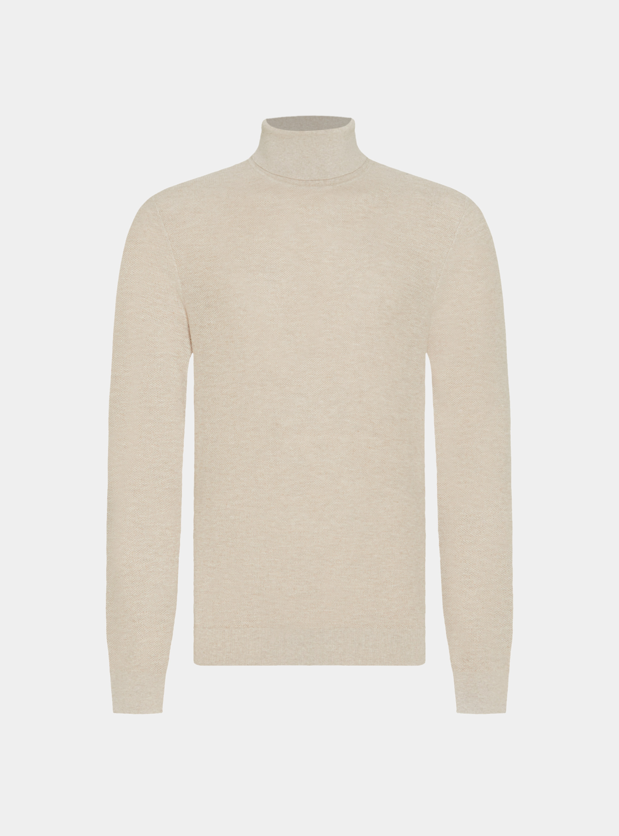 Cuello alto nido de abeja de cachemira de algodón, CRUDO