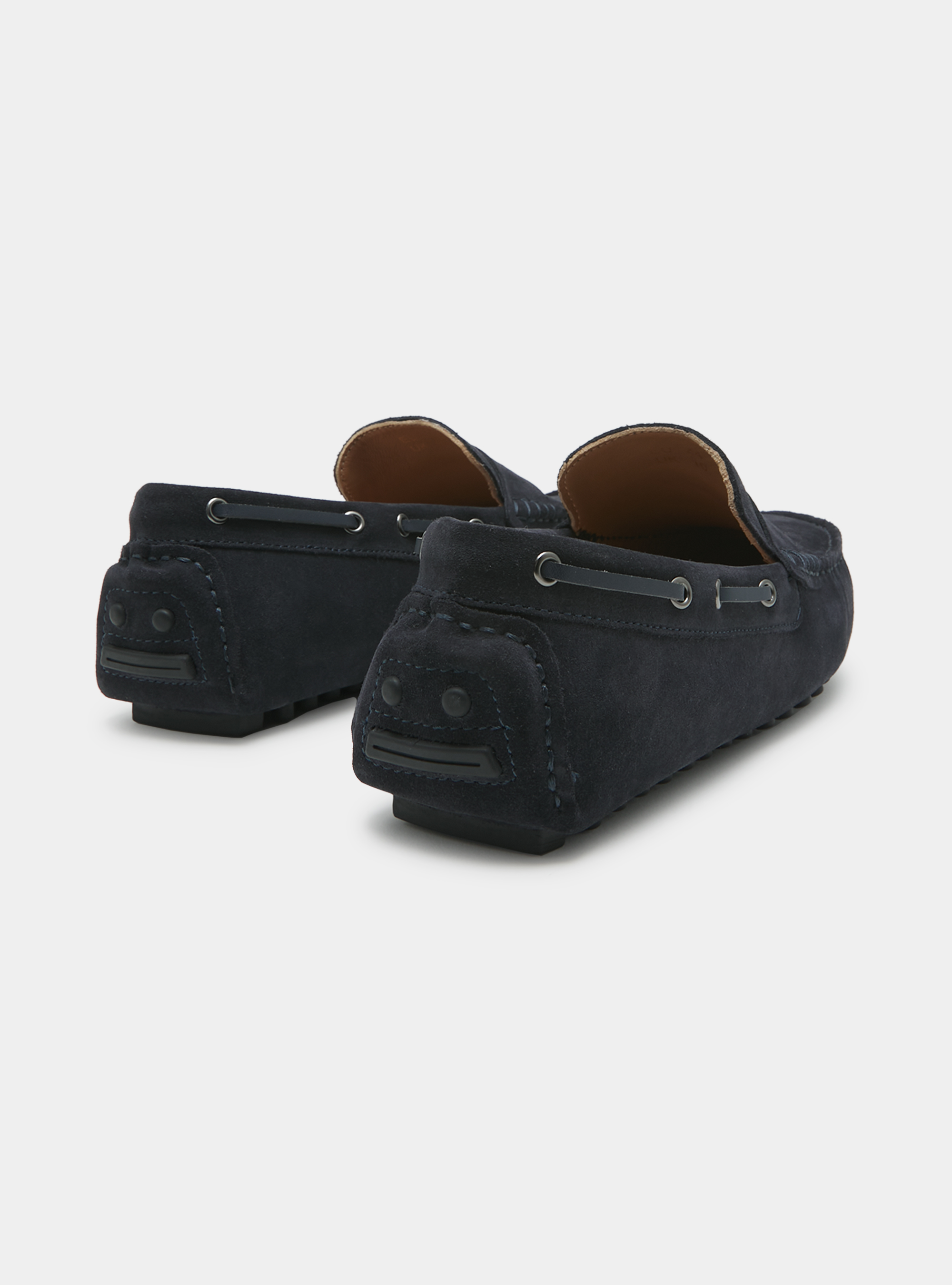 Suede Boat Loafers, NAVY BLUE