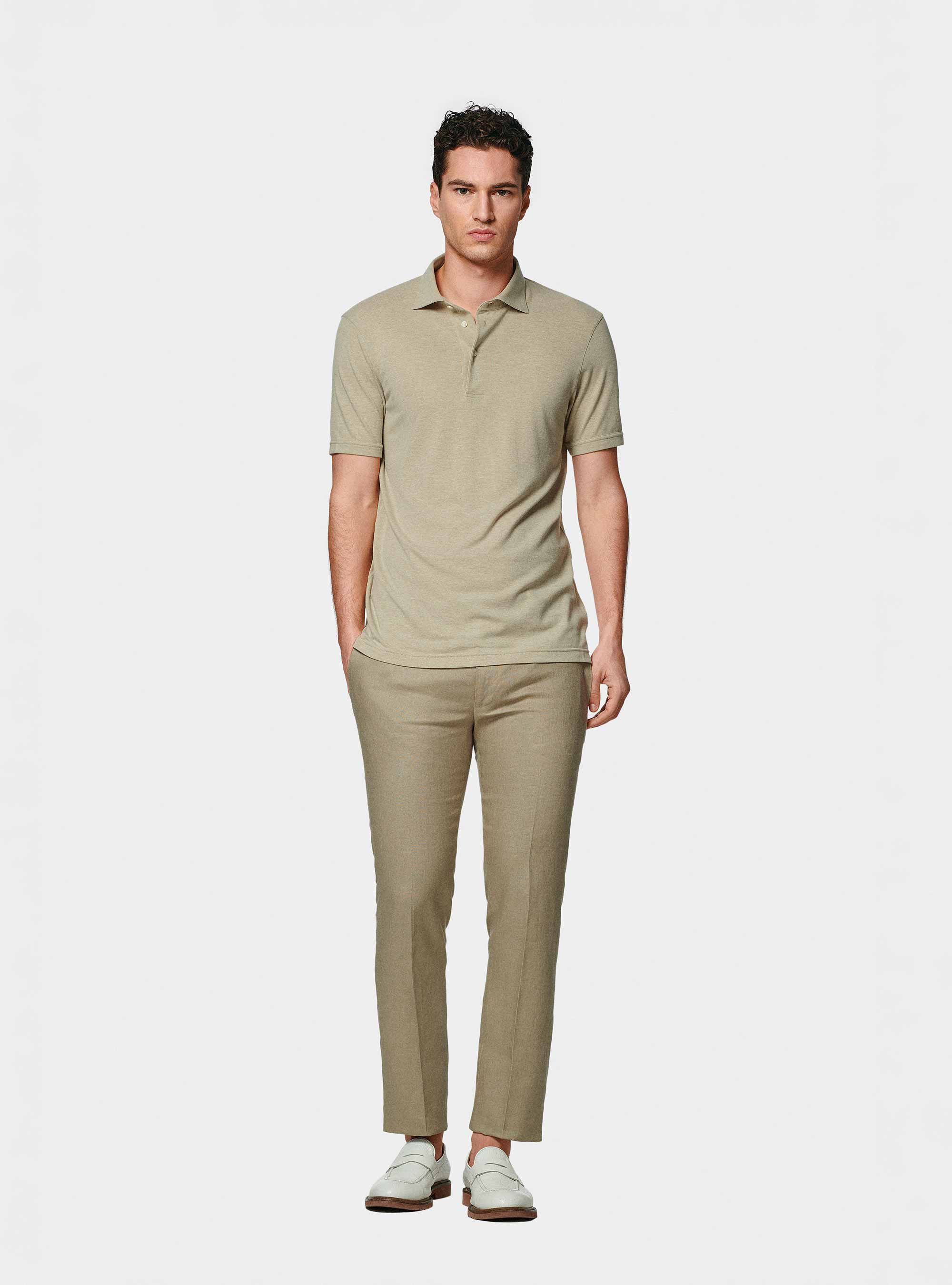 Polo GT01 in piquet stretch, SABBIA