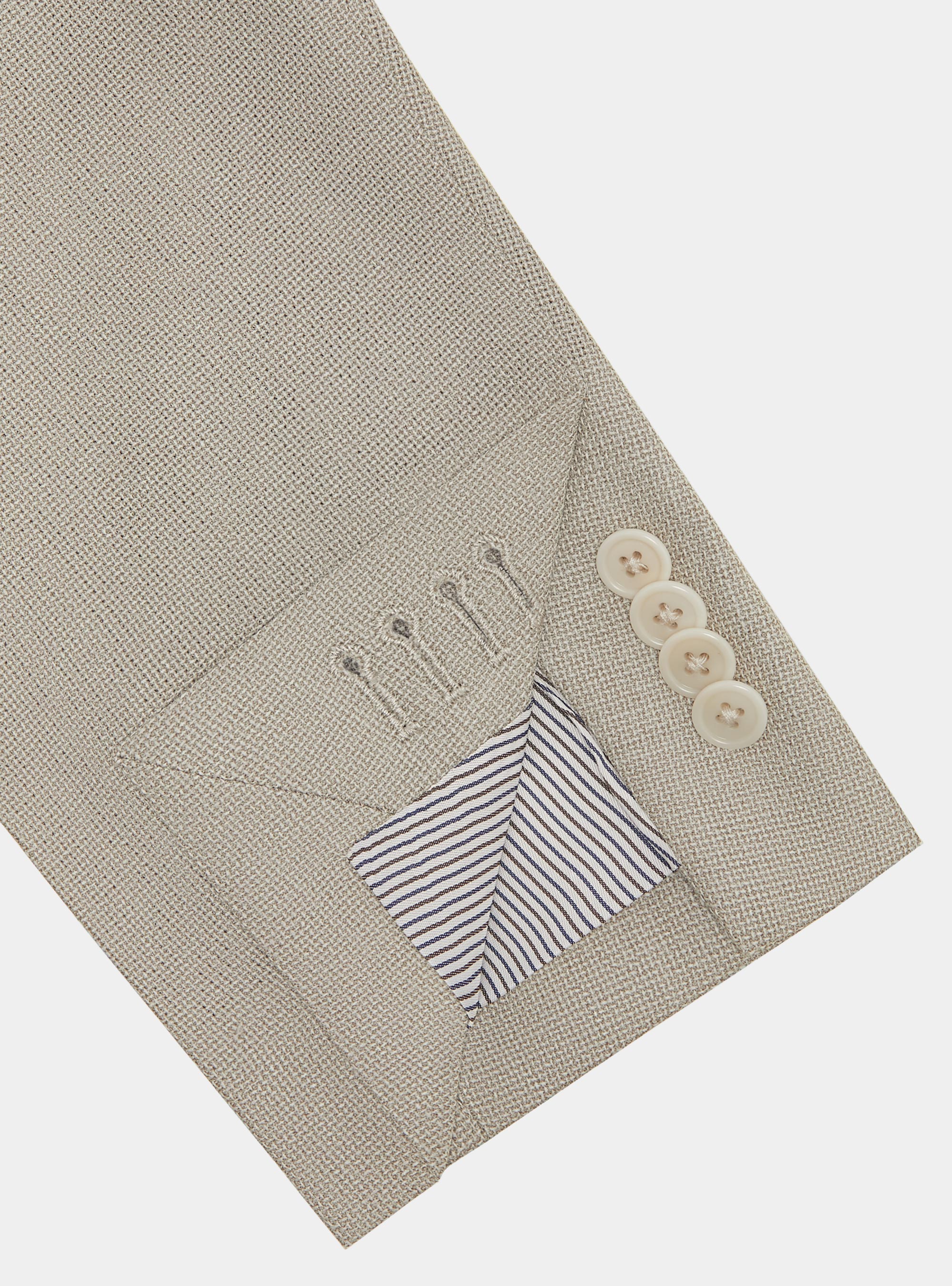 Giacca hopsack in lana Vitale Barberis Canonico, ECRU