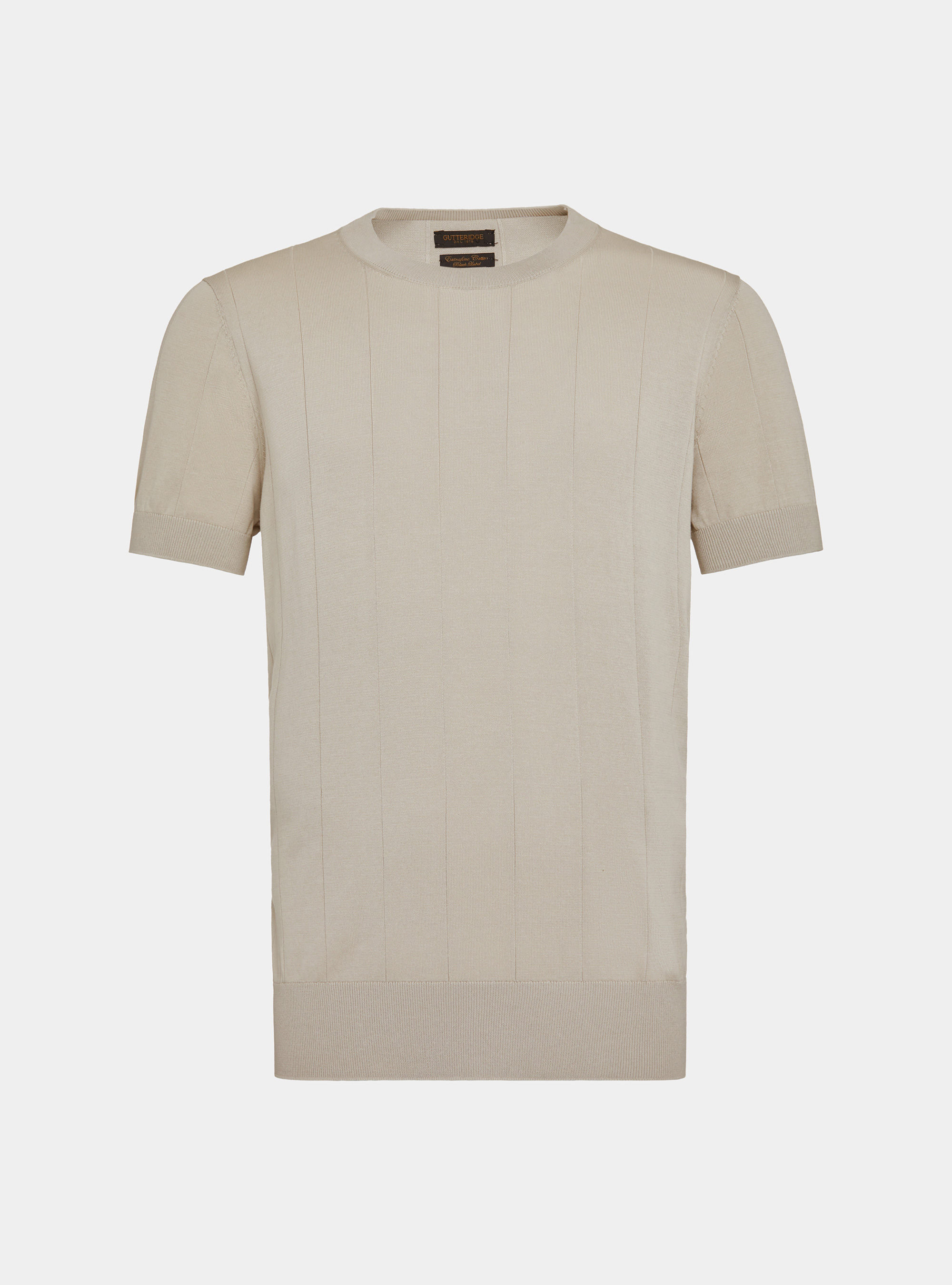 Maglia in puro cotone costa piatta, ECRU