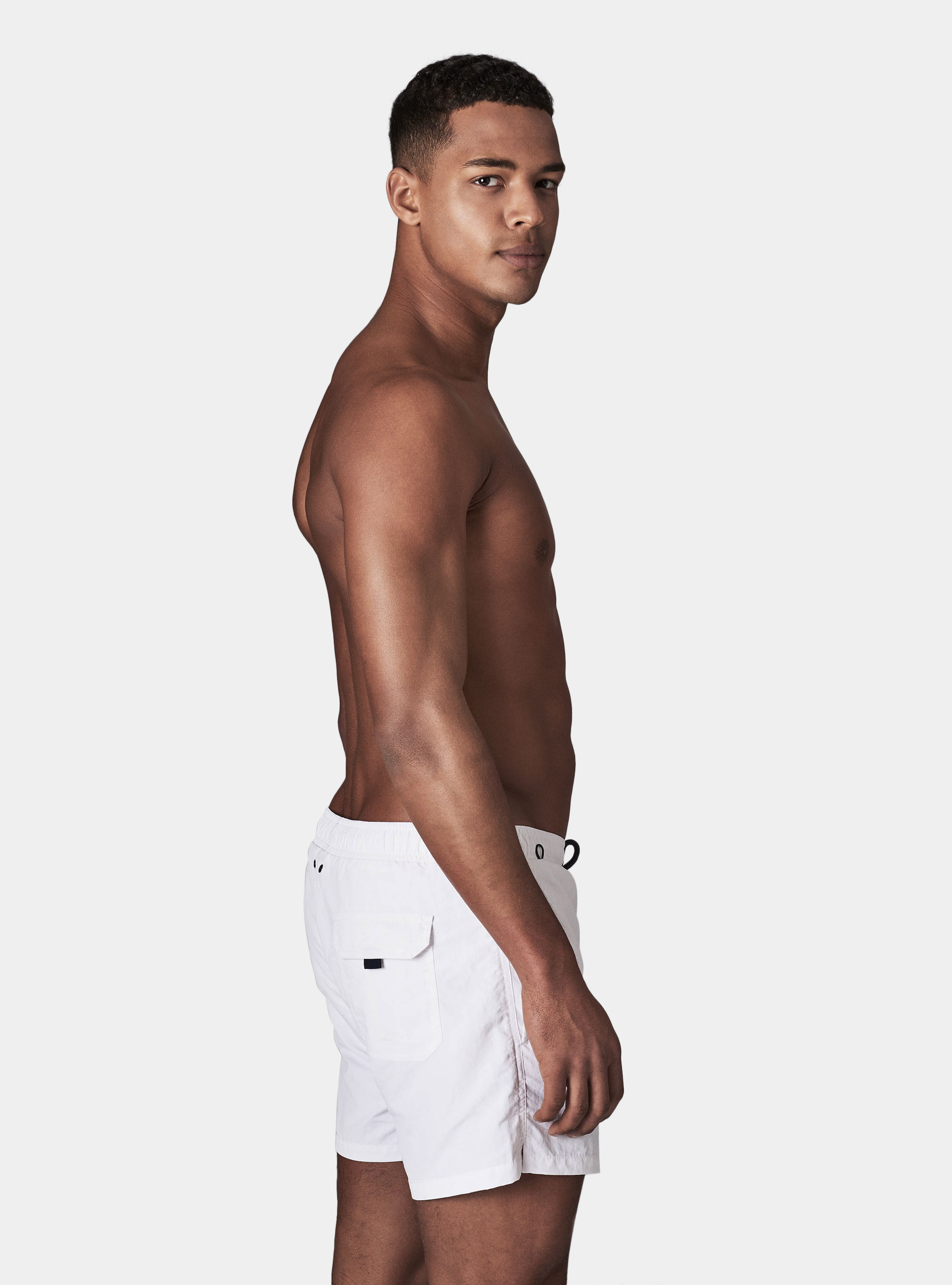 Maillot de bain basique couleur unie, BLANC