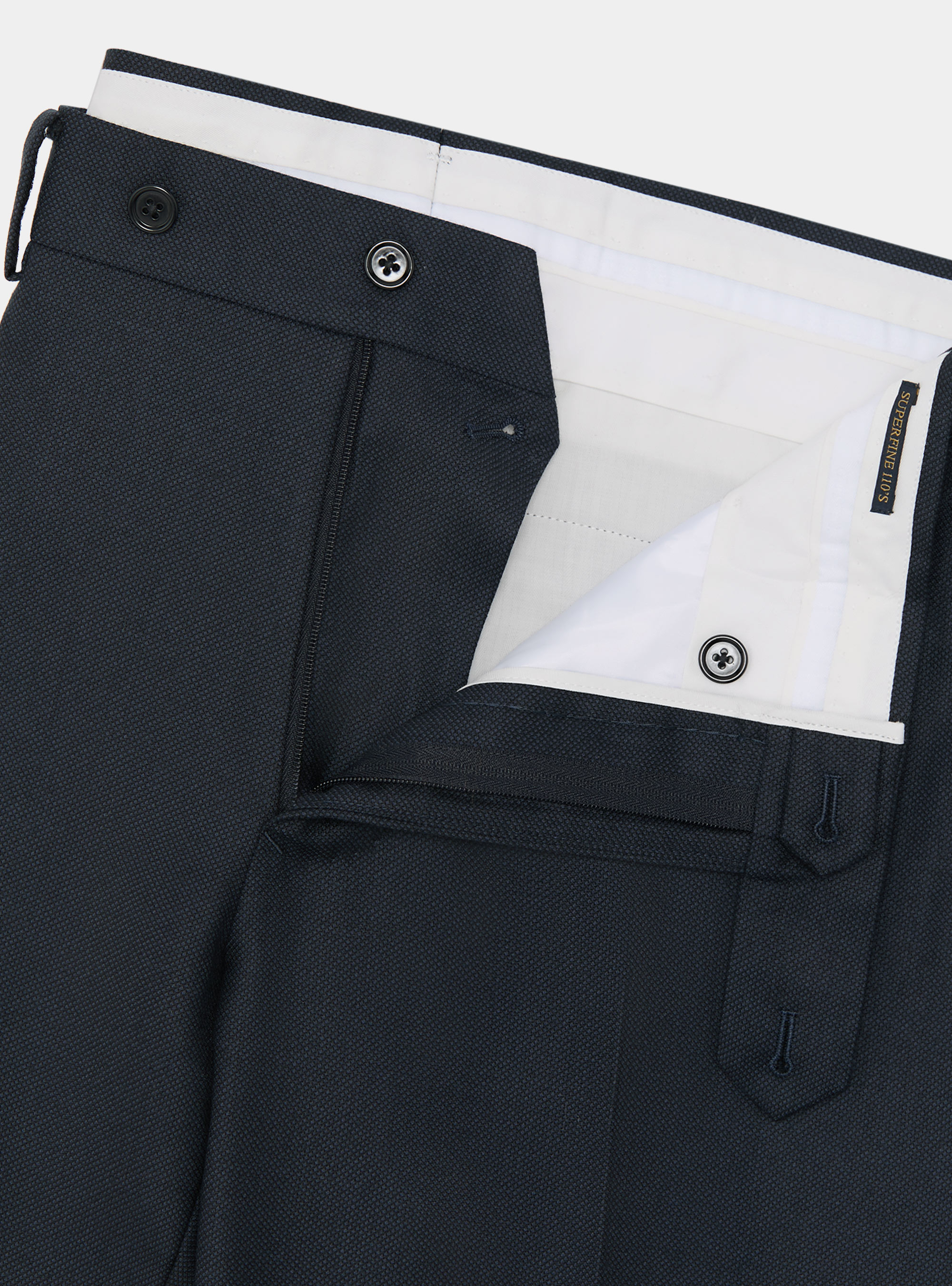 Pantaloni per abito in lana occhio di pernice Vitale Barberis Canonico, BLU NAVY