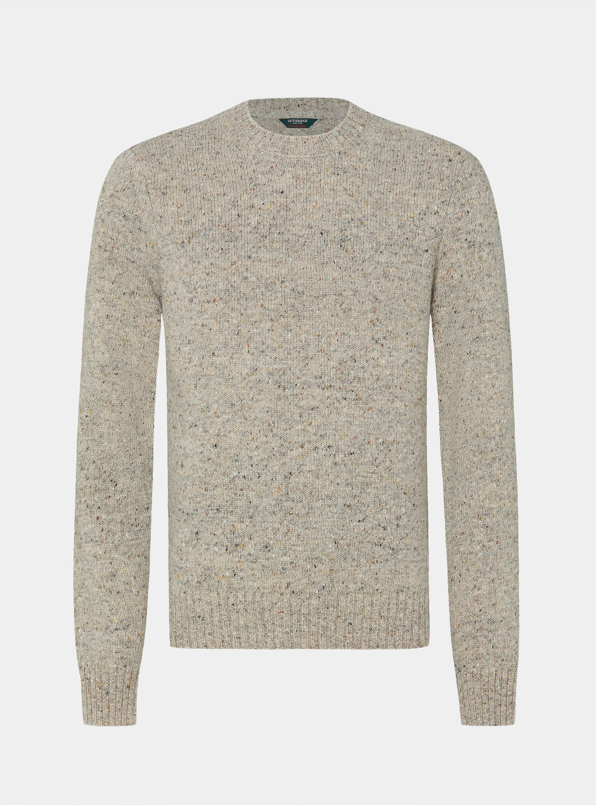 Crew-neck sweater in wool blend, LIGHT GREY MELANGE