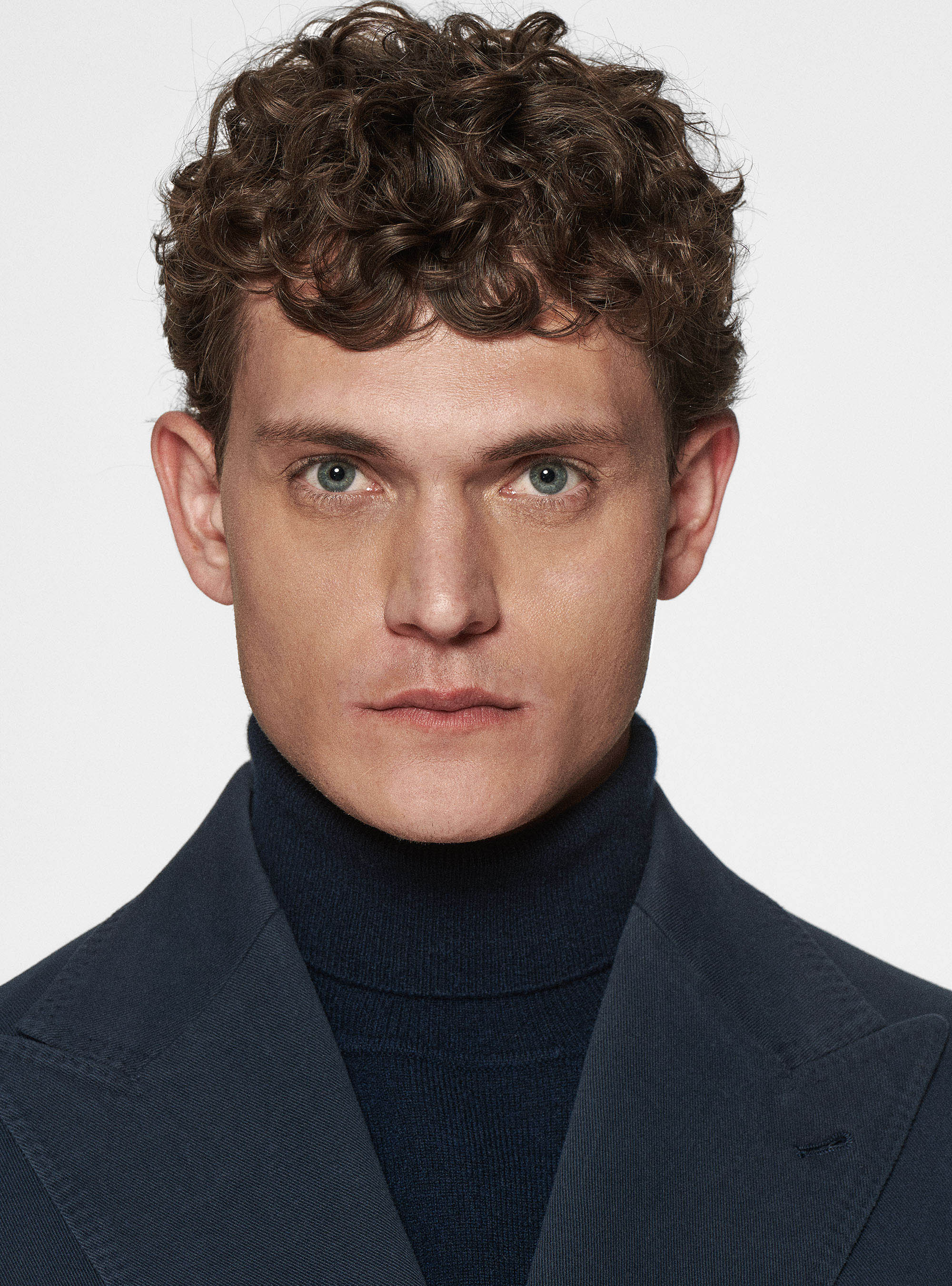 Giacca doppiopetto in cotone cashmere, BLU NAVY