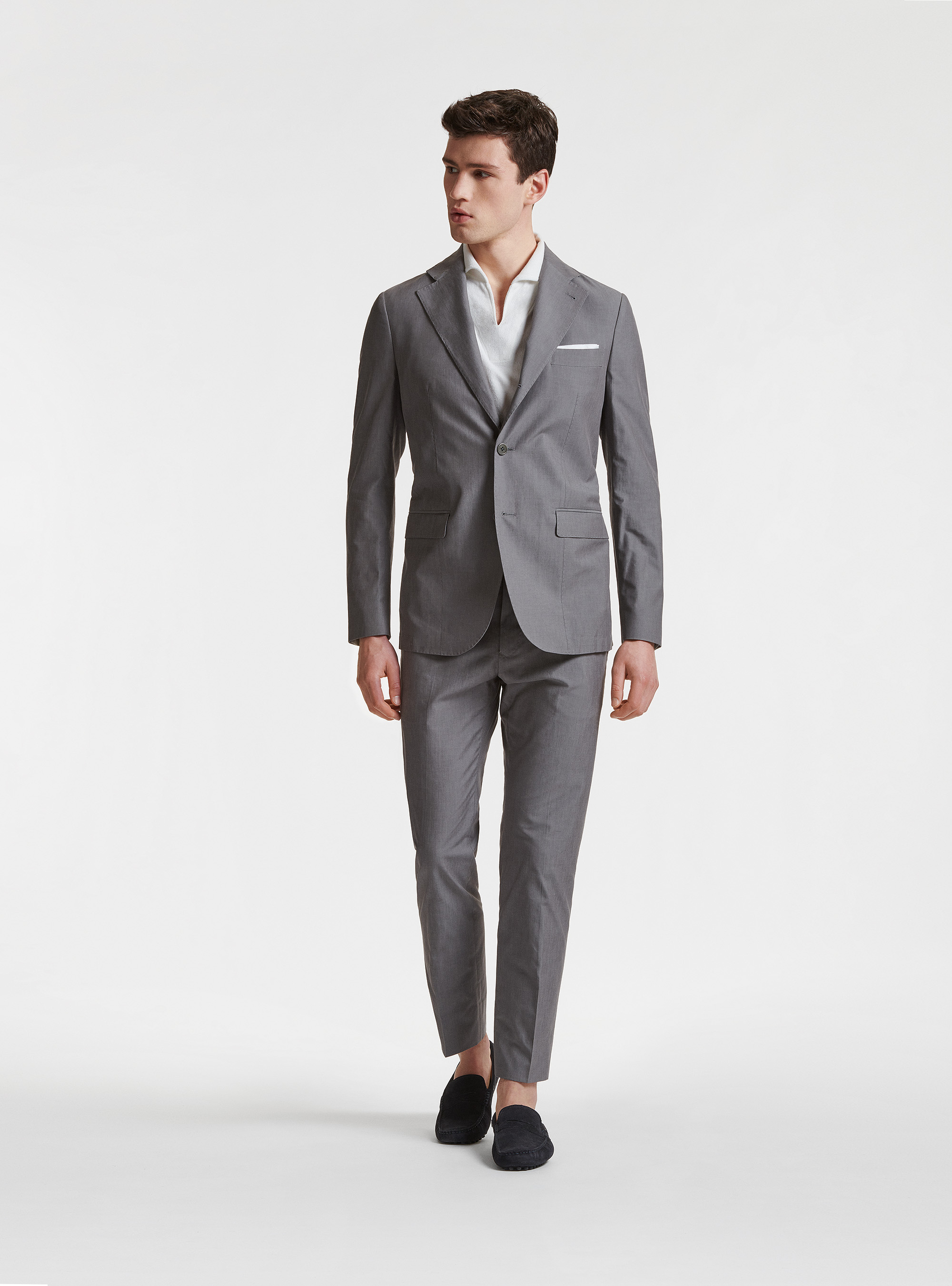 Abito grigio chiaro in misto cotone Duemilagori, 