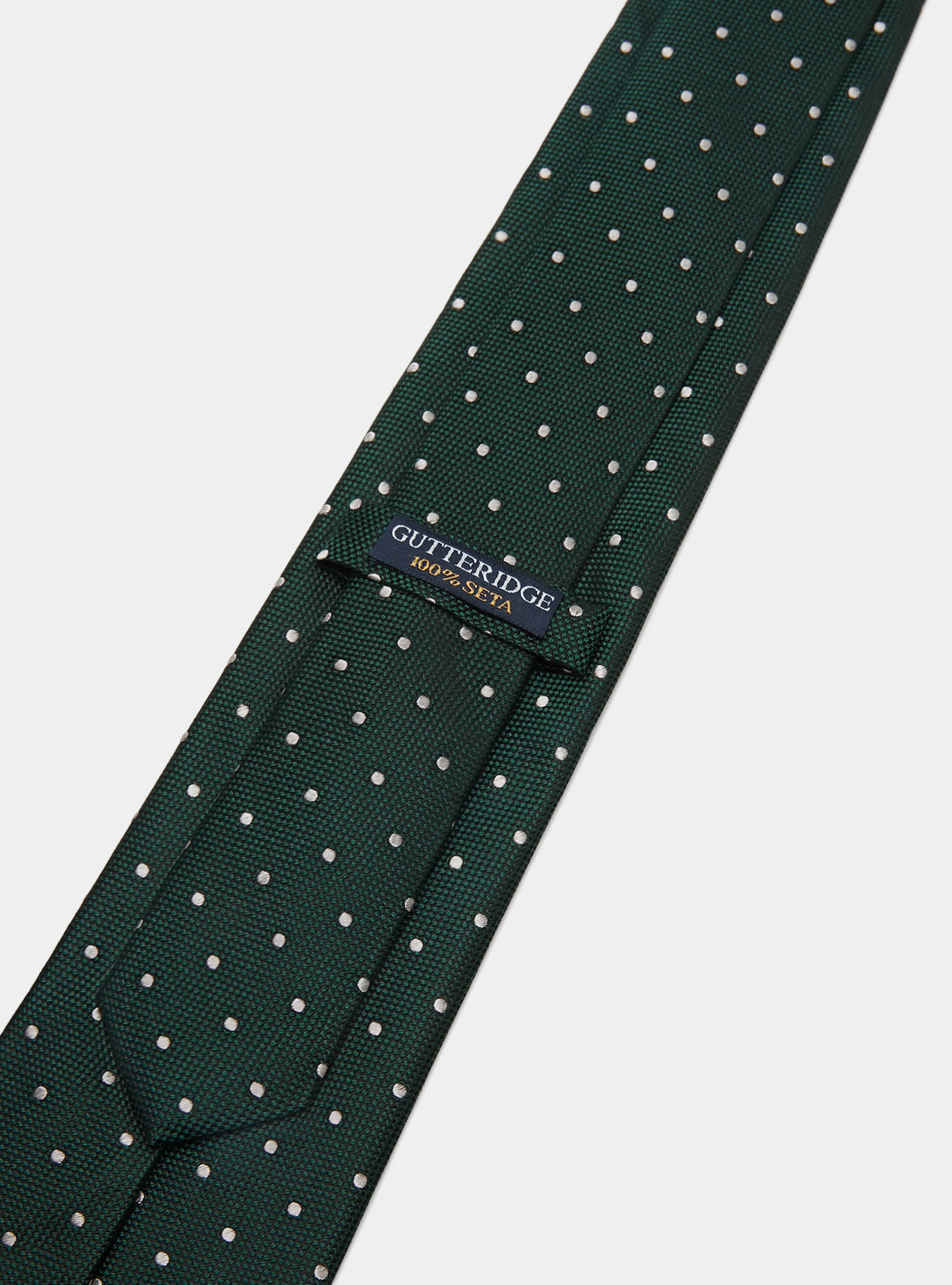 Polka Dot Silk Tie, GREEN / ECRU