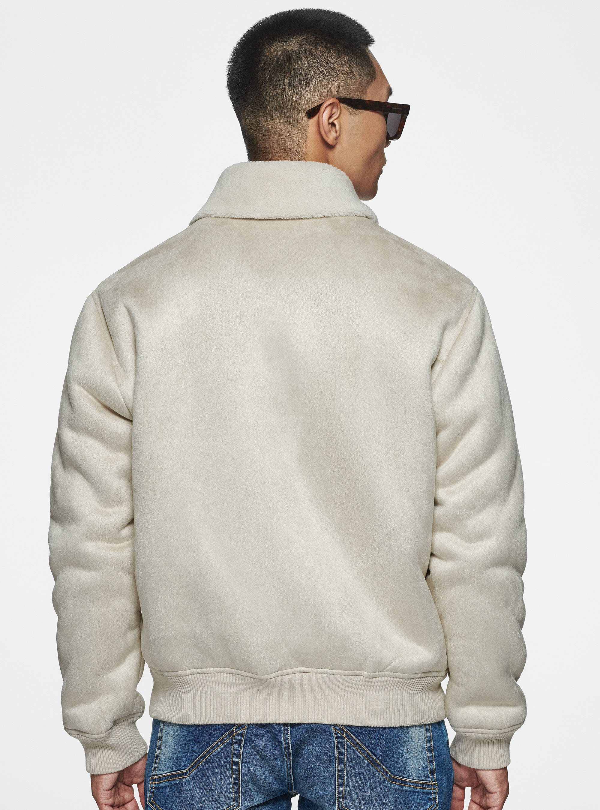 Montone effetto suede, PANNA