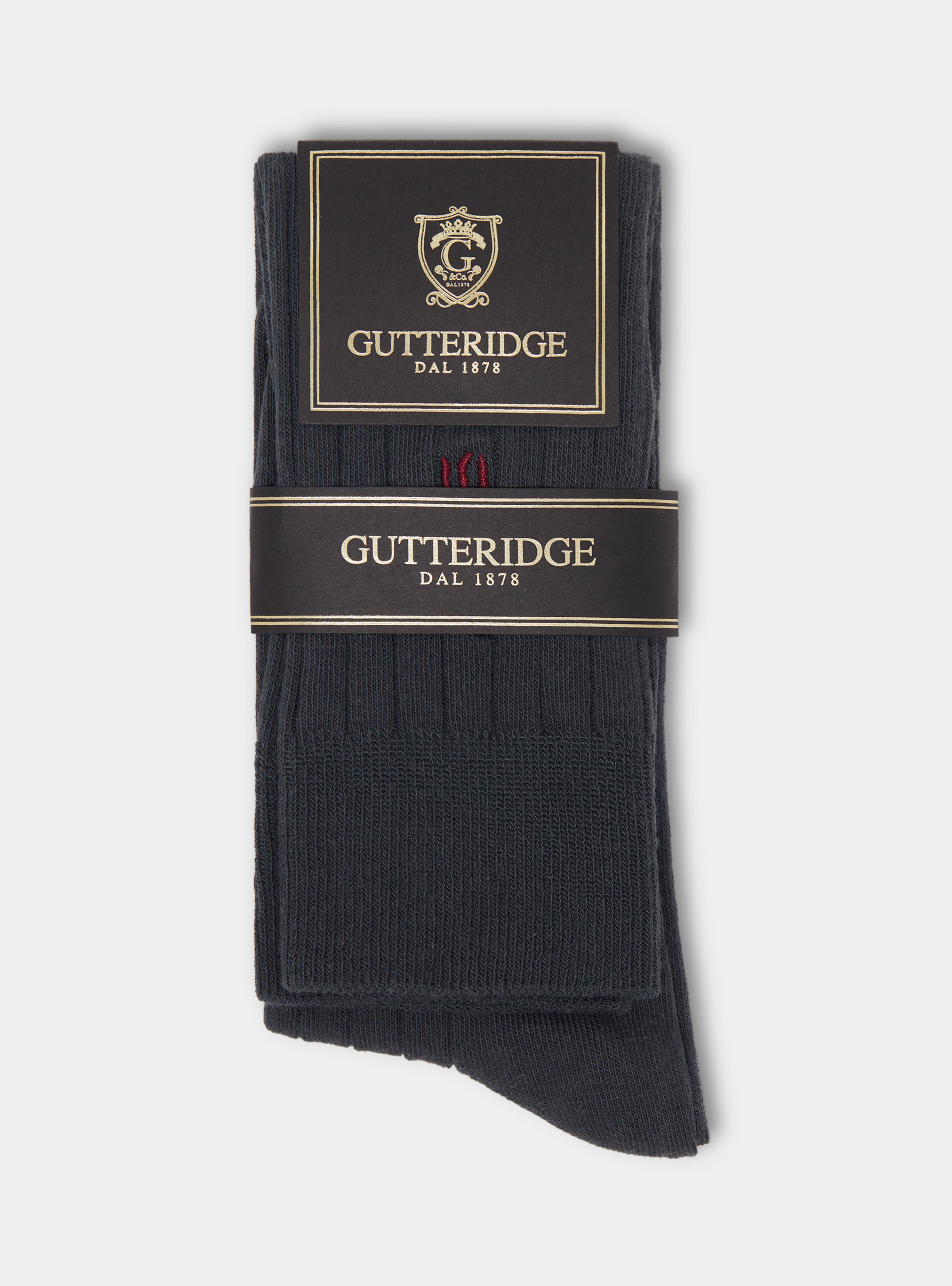 Calcetines de canal&eacute; con bordado, GRIS MARENGO
