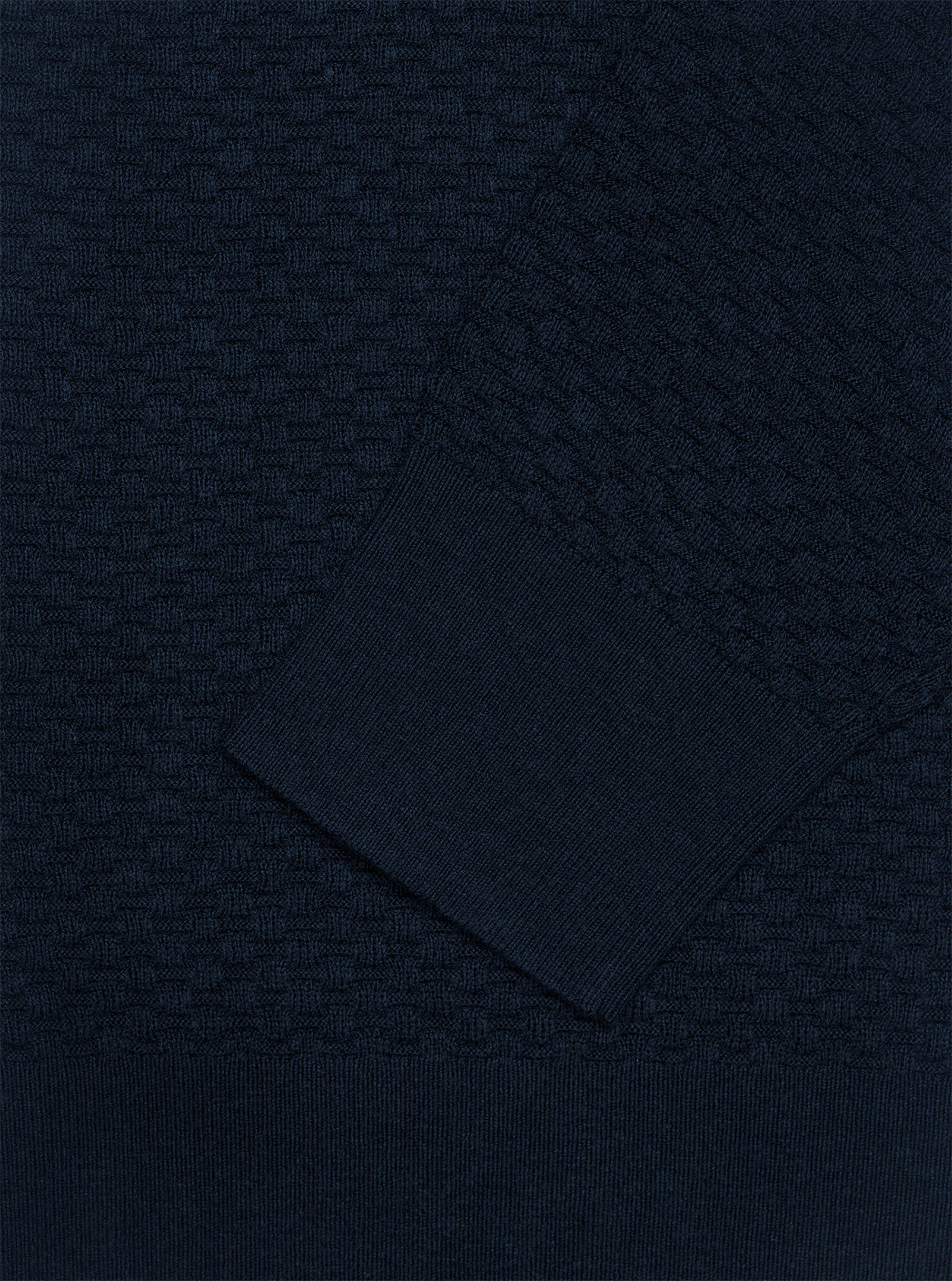 Maglia dolcevita con zip punto canestro, NAVY BLUE