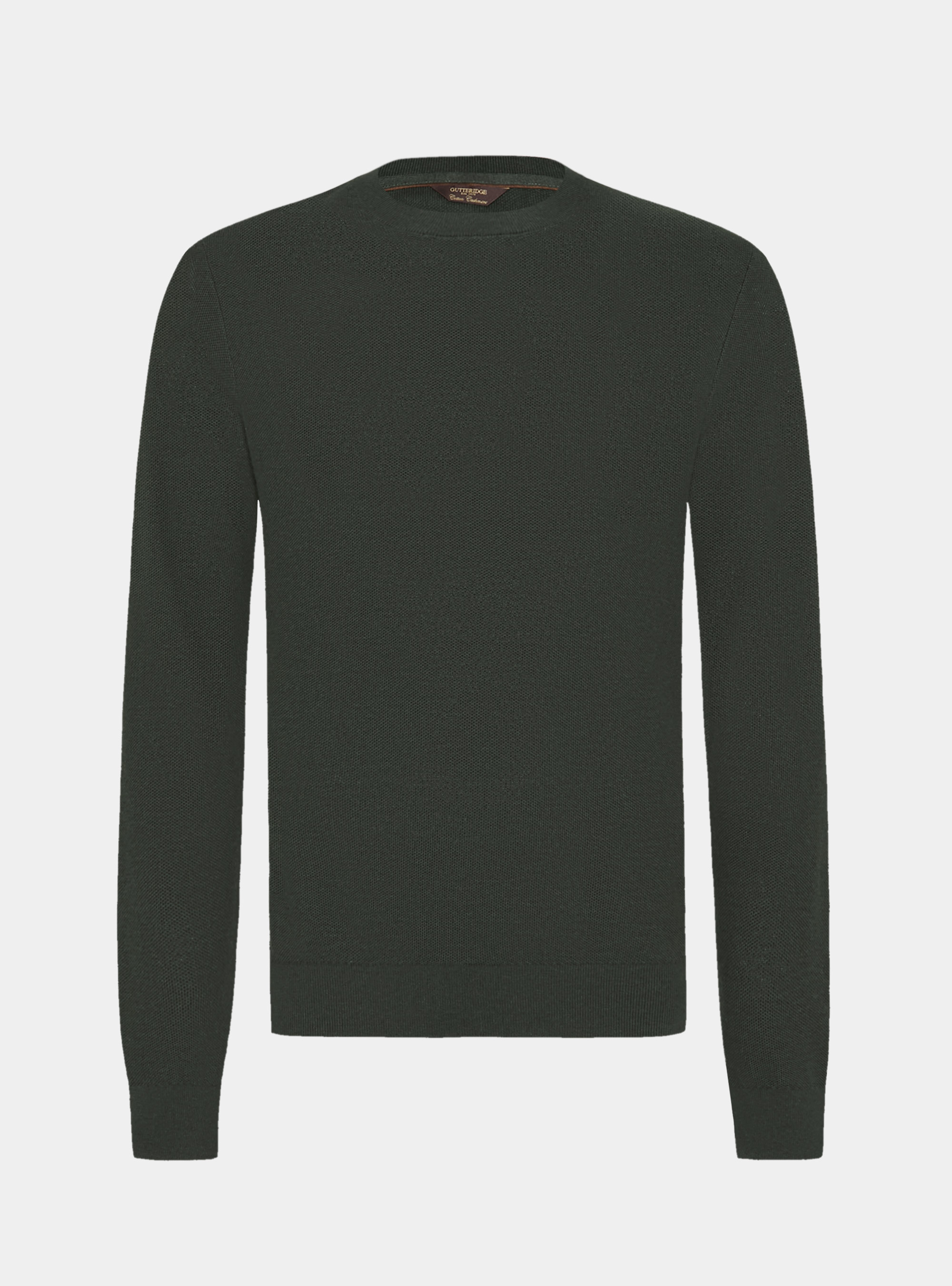 Girocollo in maglia nido d'ape in cotone cashmere, MILITARE 0609C