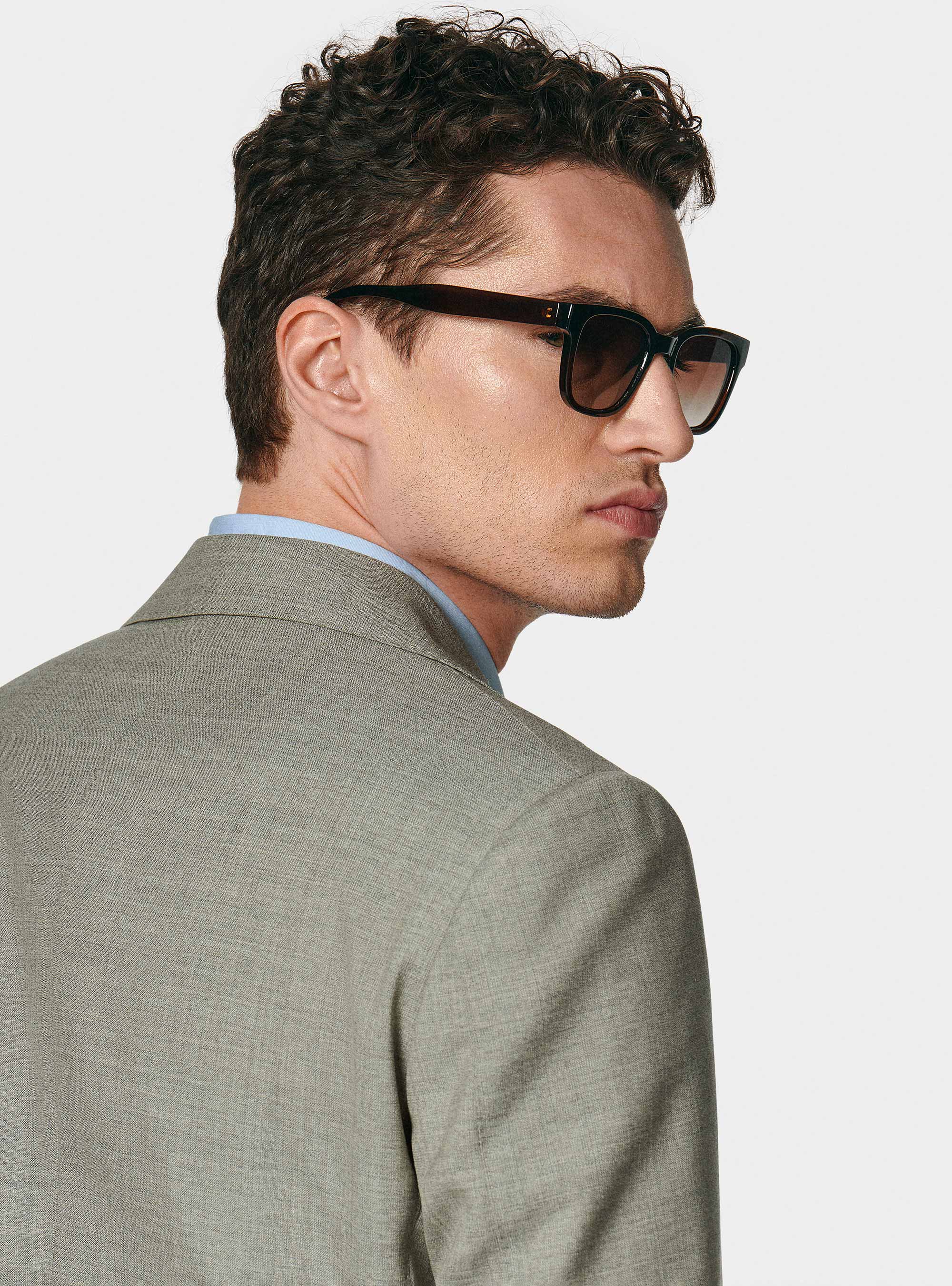 Zweireihige Jacke aus reiner Wolle von Vitale Barberis Canonico, ECRU 0560C