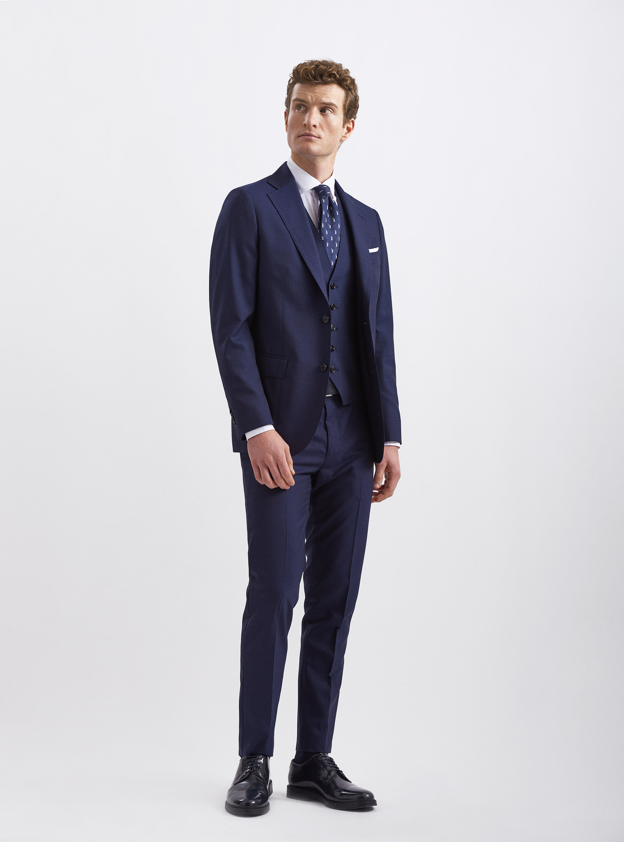 Waistcoat in pure wool fabric Vitale Barberis Canonico, NAVY BLUE