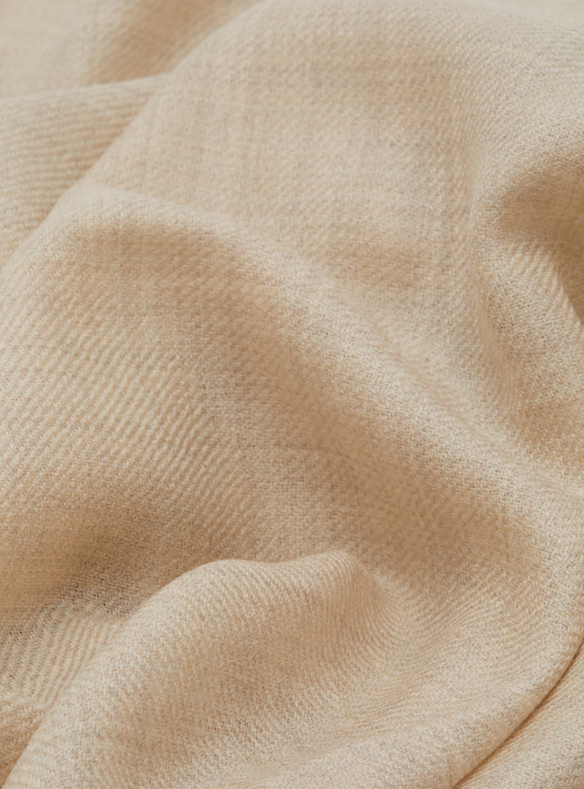 Sciarpa in lana con ricamo, PANNA